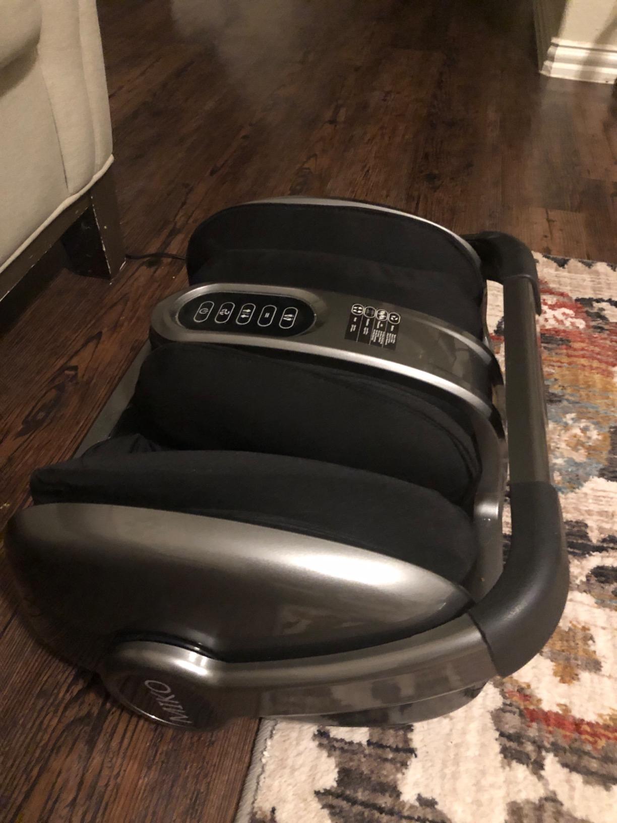 Miko Shiatsu Foot Massager with Heat and Deep Kneading | Charcoal; circulation and pain relief; for plantar fasciitis, neuropathy and diabetics; fits size 15 customer photo 1