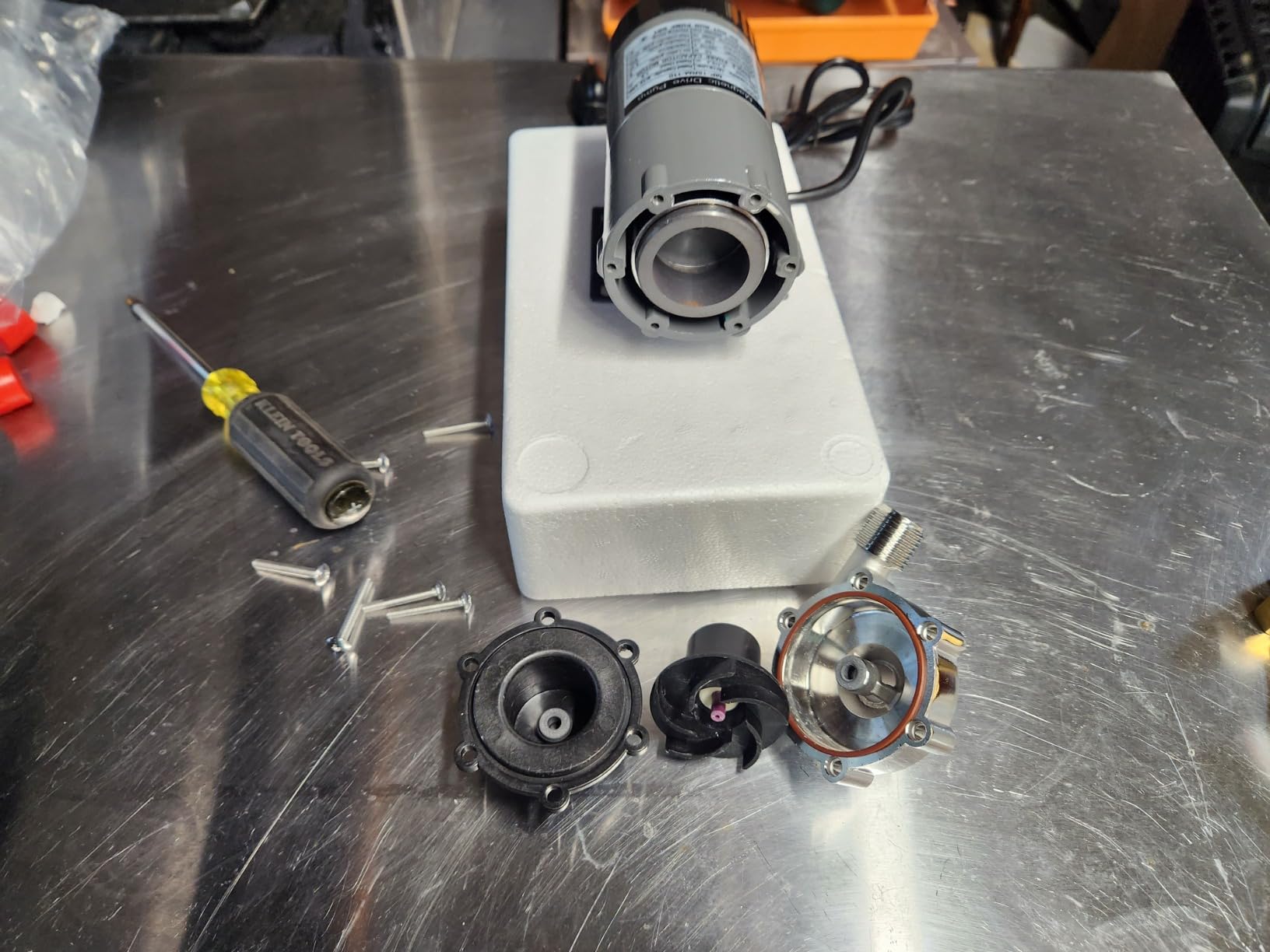 FERRODAY Wort Brewing Pump, Stainless Head Magnetic Drive for Wort Transfer | High Temp Homebrew Beer Pump with 1/2