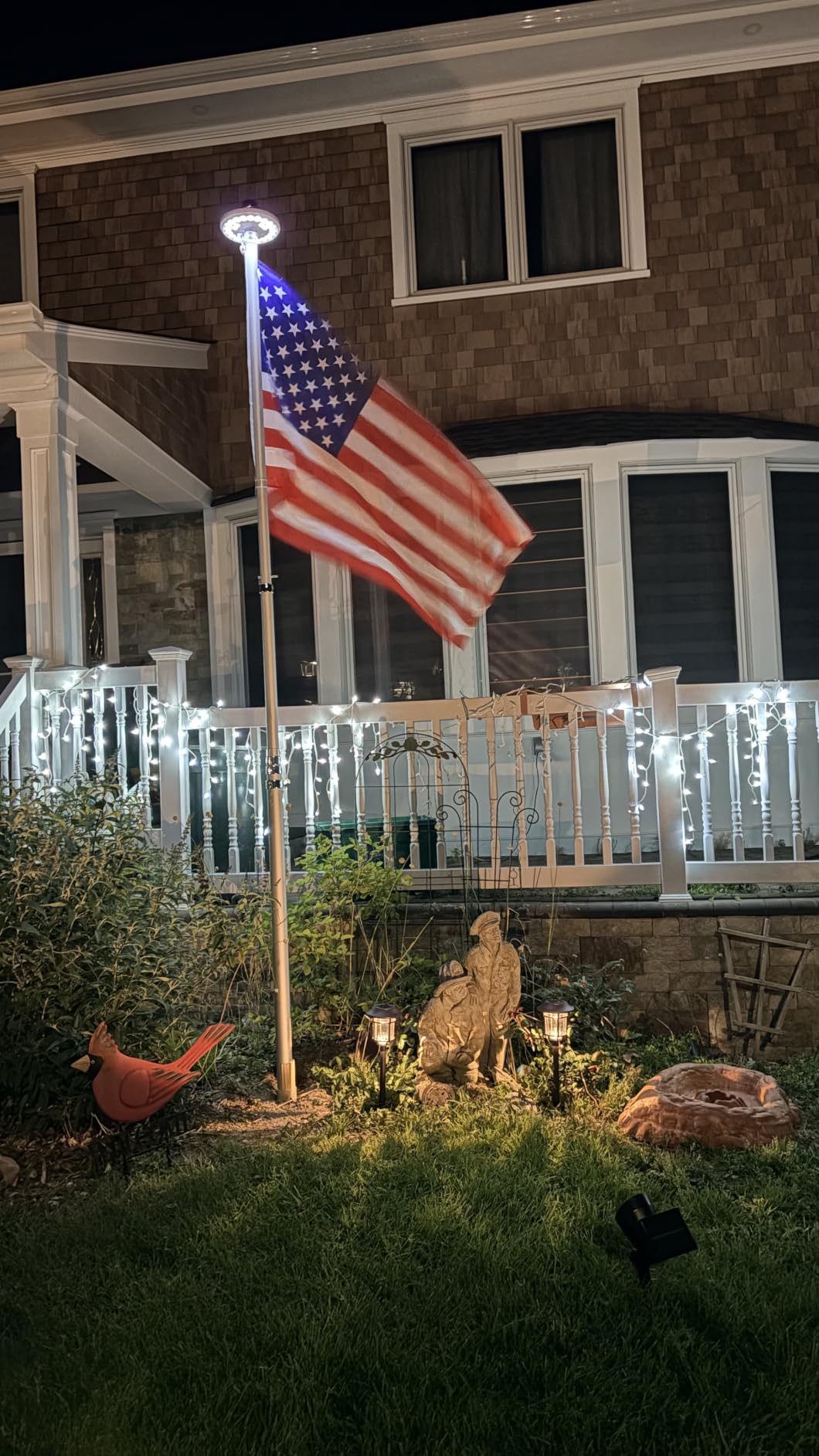 25FT Telescopic Flag Pole with Solar Lights – Outdoor Flagpole Kit customer photo 1