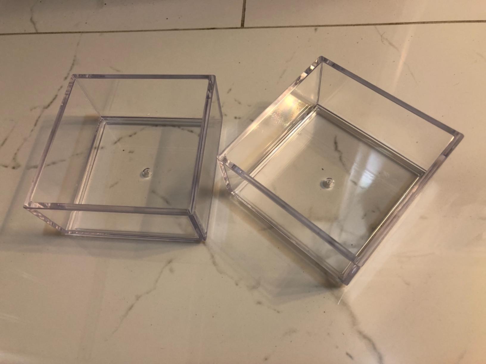 mDesign Plastic Square Desk Organizer - Create Section for Home Office Drawers, Desktop - Holds Pens, Paper Clips, Notebooks and Other Office Supply Accessory - Lumiere Collection - 3 Pack, Clear customer photo 1