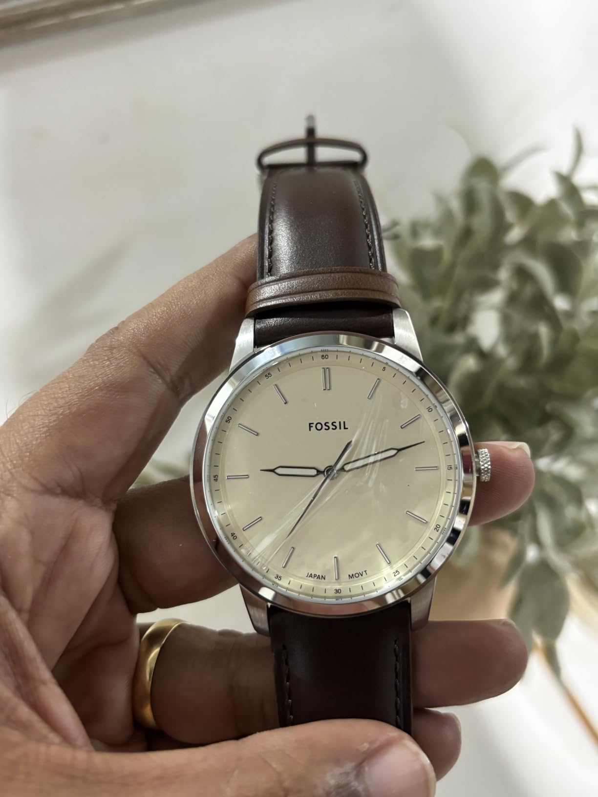 Fossil Men's Minimalist Quartz Stainless Steel Three-Hand Watch for Men customer photo 1