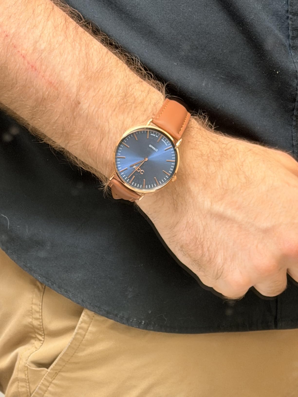 Infantry MDC Mens Minimalist Dress Watch, Ultra Thin, Leather Band customer photo 1