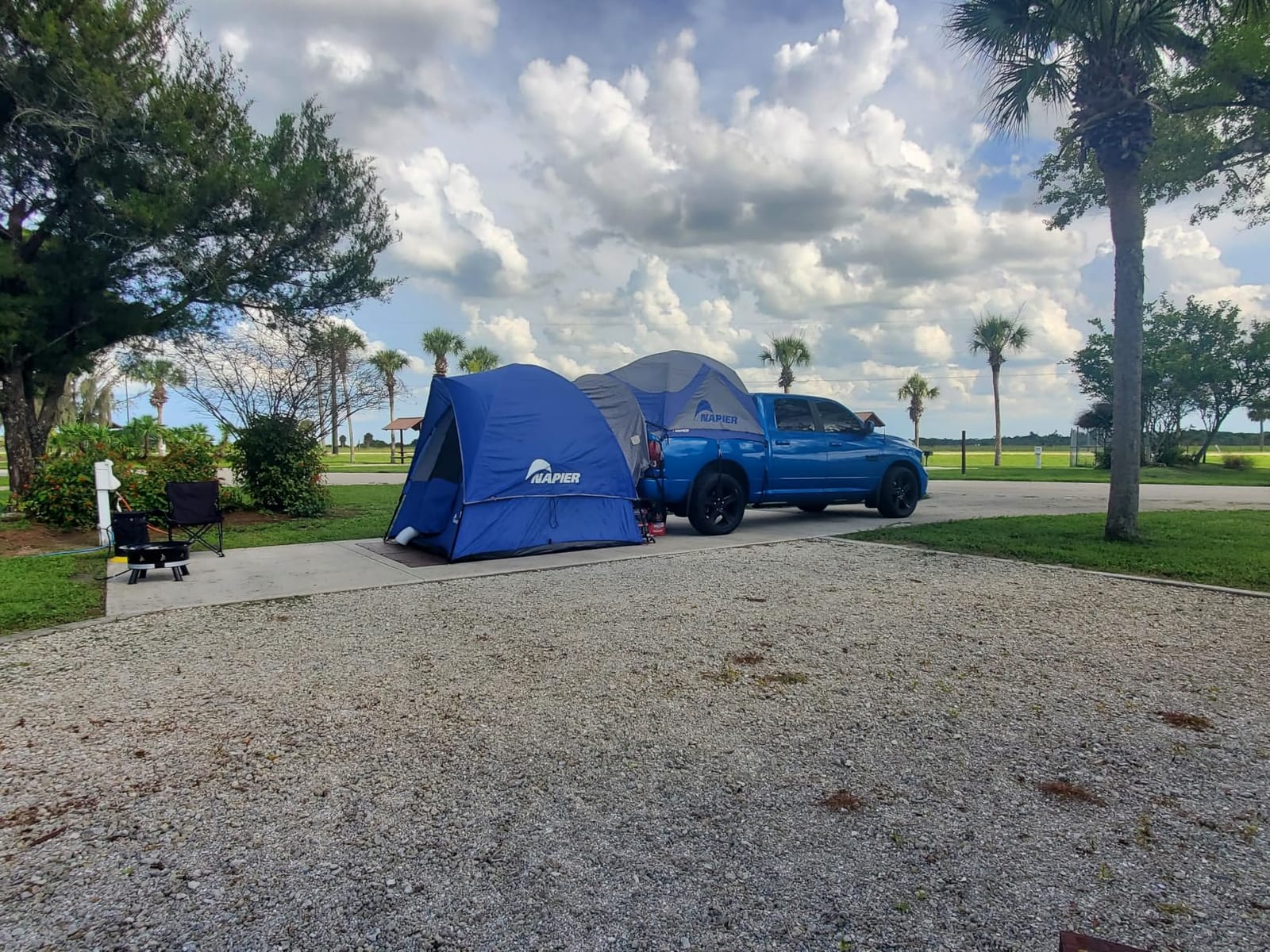 Napier Sportz Link | Truck Bed Tent Camping Accessory | 8' x 8' Ground Tent Attachment | 4-Person Tent | Attaches to Napier Pickup Truck Tents - Truck Tent Not Included | Blue/Gray | Model 51000 customer photo 1