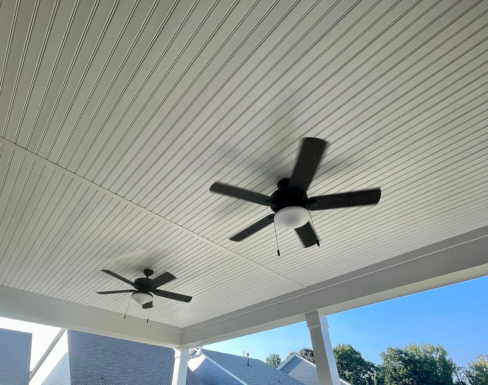 Honeywell Belmar 52 Inch Ceiling Fan With Light, Indoor/Outdoor, Pull Chain, LED Tri-Mount 5 Blade Design, ETL Damp Rated, White customer photo 1