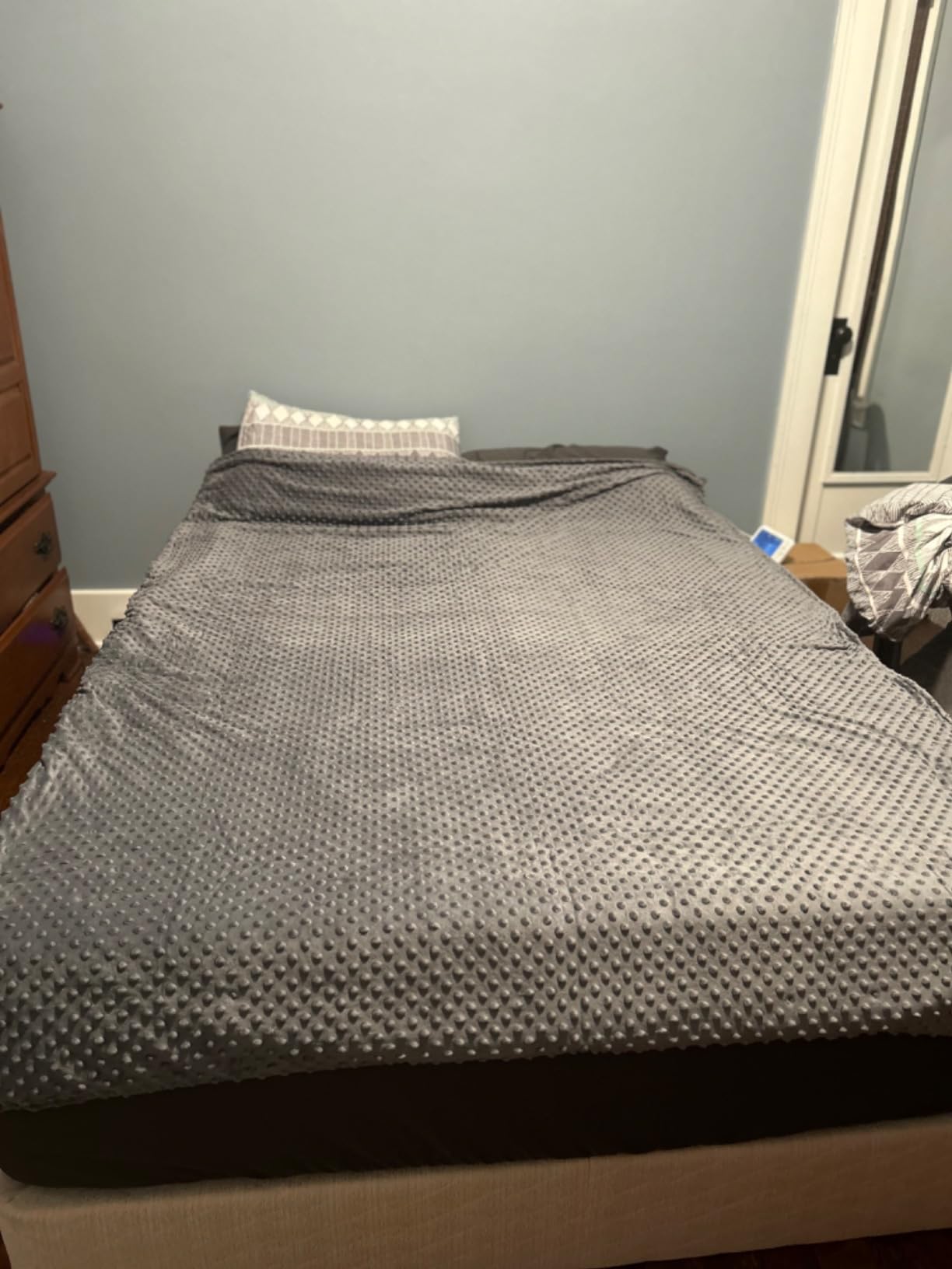 RelaxBlanket 60''x80'' Duvet Cover for Weighted Blanket | Premium Super Soft Minky Dot | Dark Grey customer photo 1