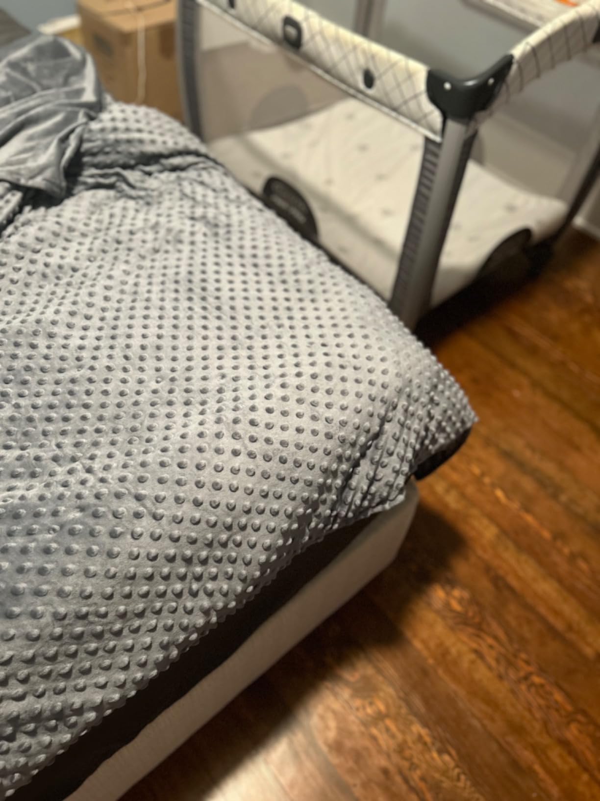 RelaxBlanket 60''x80'' Duvet Cover for Weighted Blanket | Premium Super Soft Minky Dot | Dark Grey customer photo 2