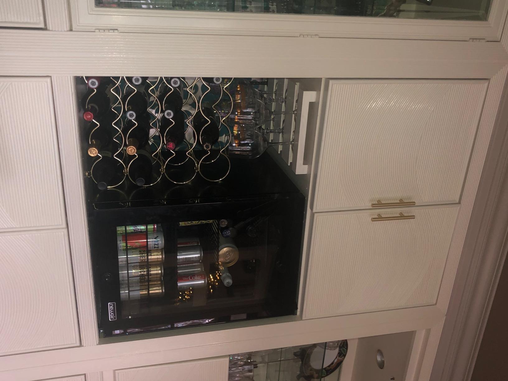 NewAir 90 Can Beverage Refrigerator | Freestanding Small Mini Fridge for Bedroom, Home Bar or Office | Adjustable Shelves, Quiet Cooling & Locking Door | Black customer photo 1