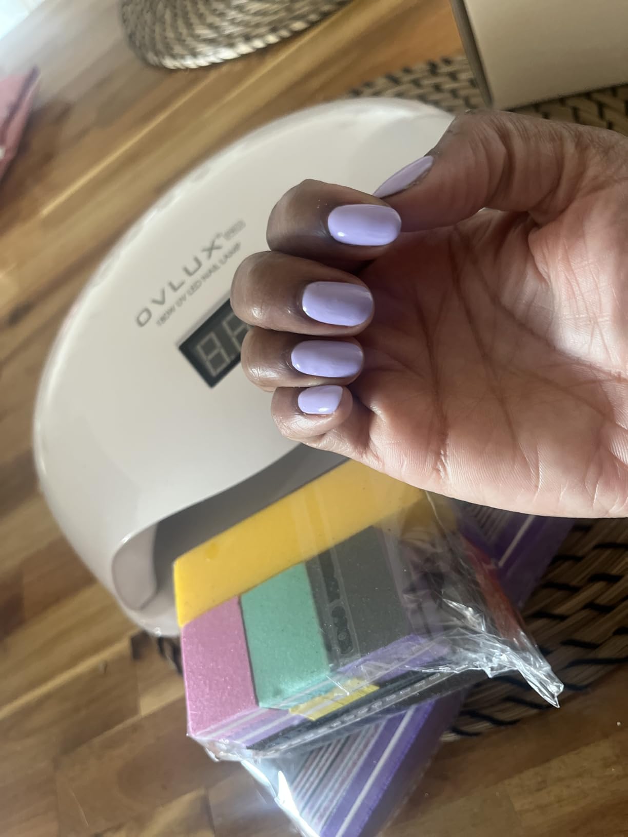 OVLUX 180W UV LED Nail Lamp Professional - Fast Gel Nail Dryer with 57 LEDs, LCD Countdown, Auto Sensor & Low Heat Mode, UV Light for Gel Nails, Salon & Home, Nail Buffer & File Set customer photo 2