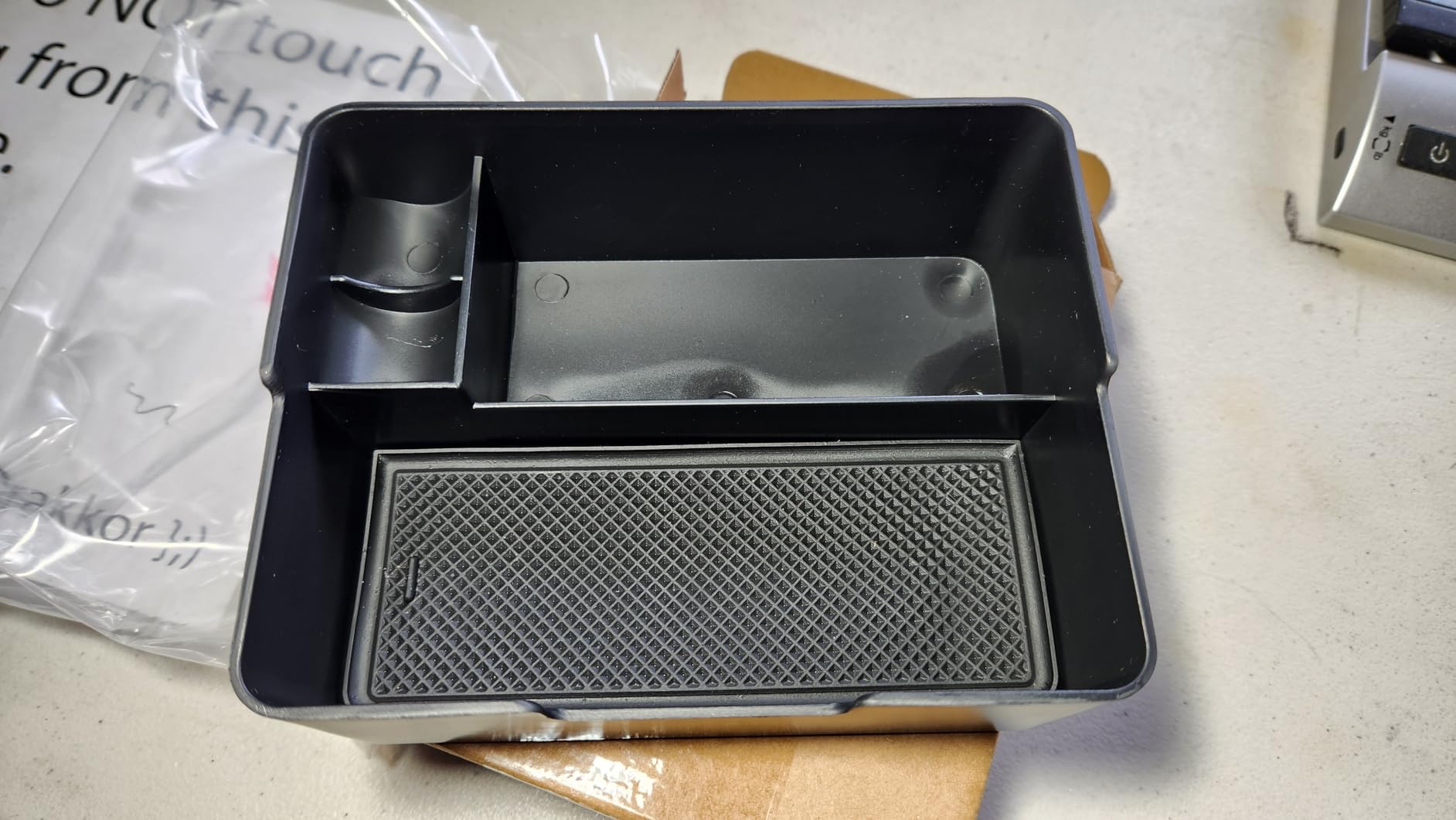 Compatible with Tesla Model 3/Y Accessories Center Console Organizer Tray Fits for Tesla Model 3 2017 2018 2019 2020 /Model Y 2020 (The cover closed Rotary version) customer photo 2