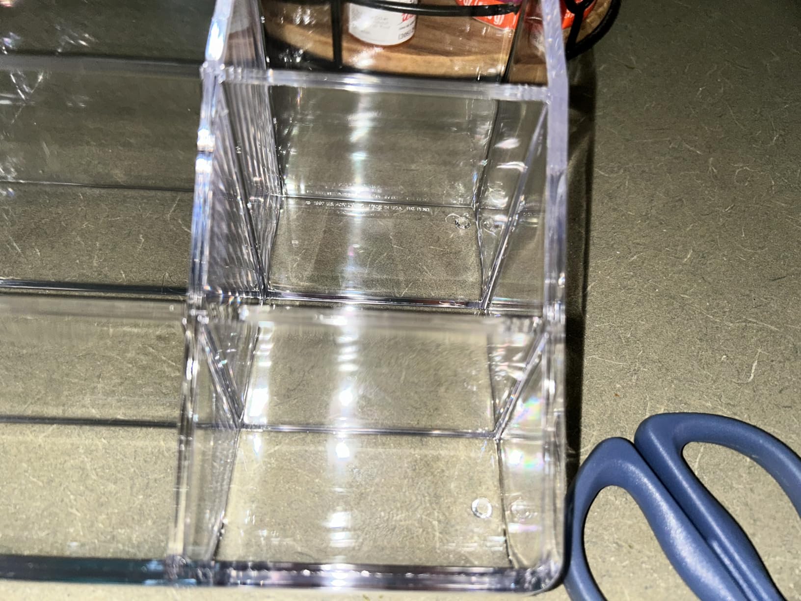 STORi Clear Plastic Vanity Makeup Organizer | 6-Compartment Holder for Brushes, Eyeshadow Palettes, & Beauty Supplies | Curved Front Design | Made in USA customer photo 1