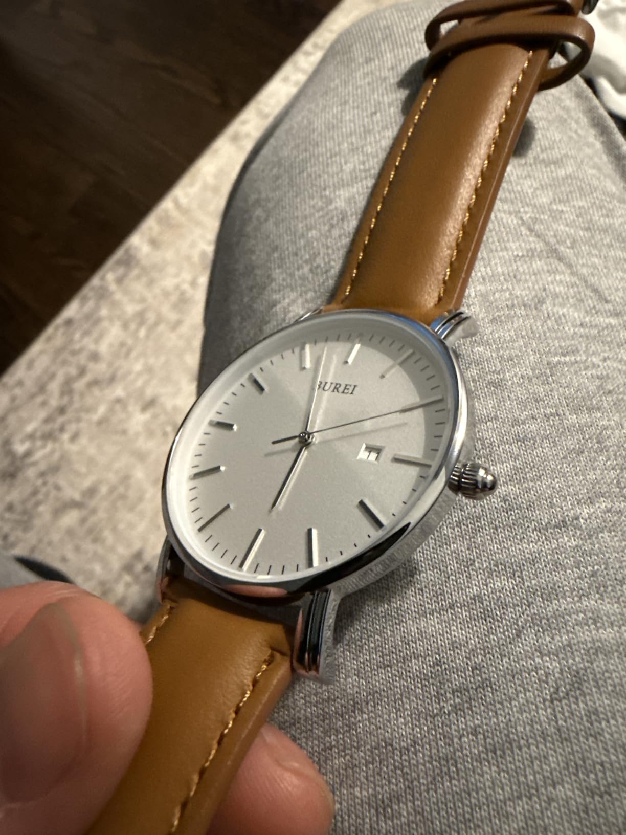 BUREI Men Wrist Watches Fashion Minimalist Thin Analog Quartz Waterproof Watches for Men, Refined Gifts for Men, Boyfriend, Husband, Dad customer photo 2