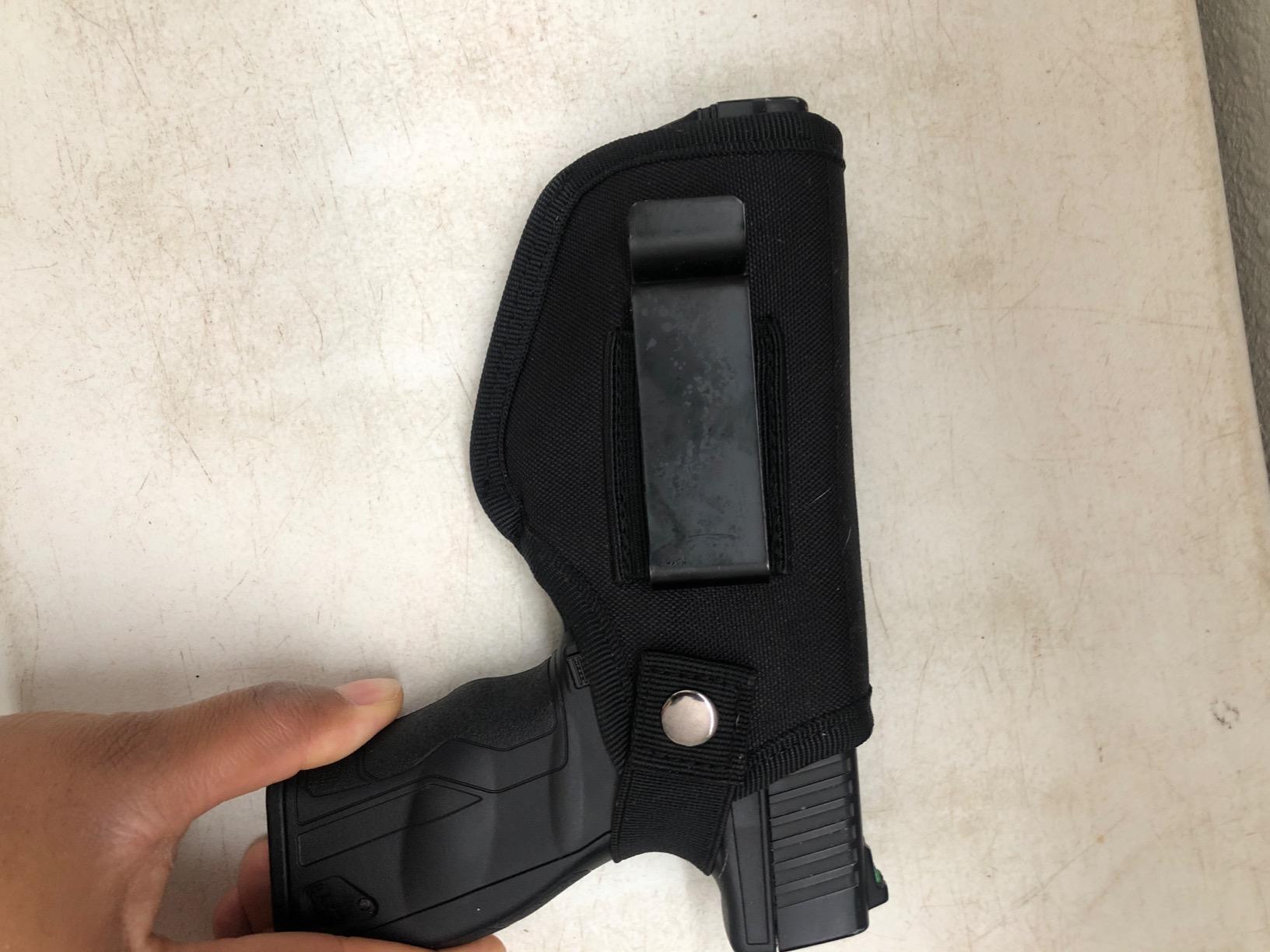 Universal Gun Holster for Men & Women, IWB/OWB Concealed Carry Holster with Metal Clip, Right & Left Hand Draw, Fits Glock 17 19 26 43, M&P Shield, Sig Sauer, Taurus, Ruger, 9mm & .380 Pistols customer photo 1