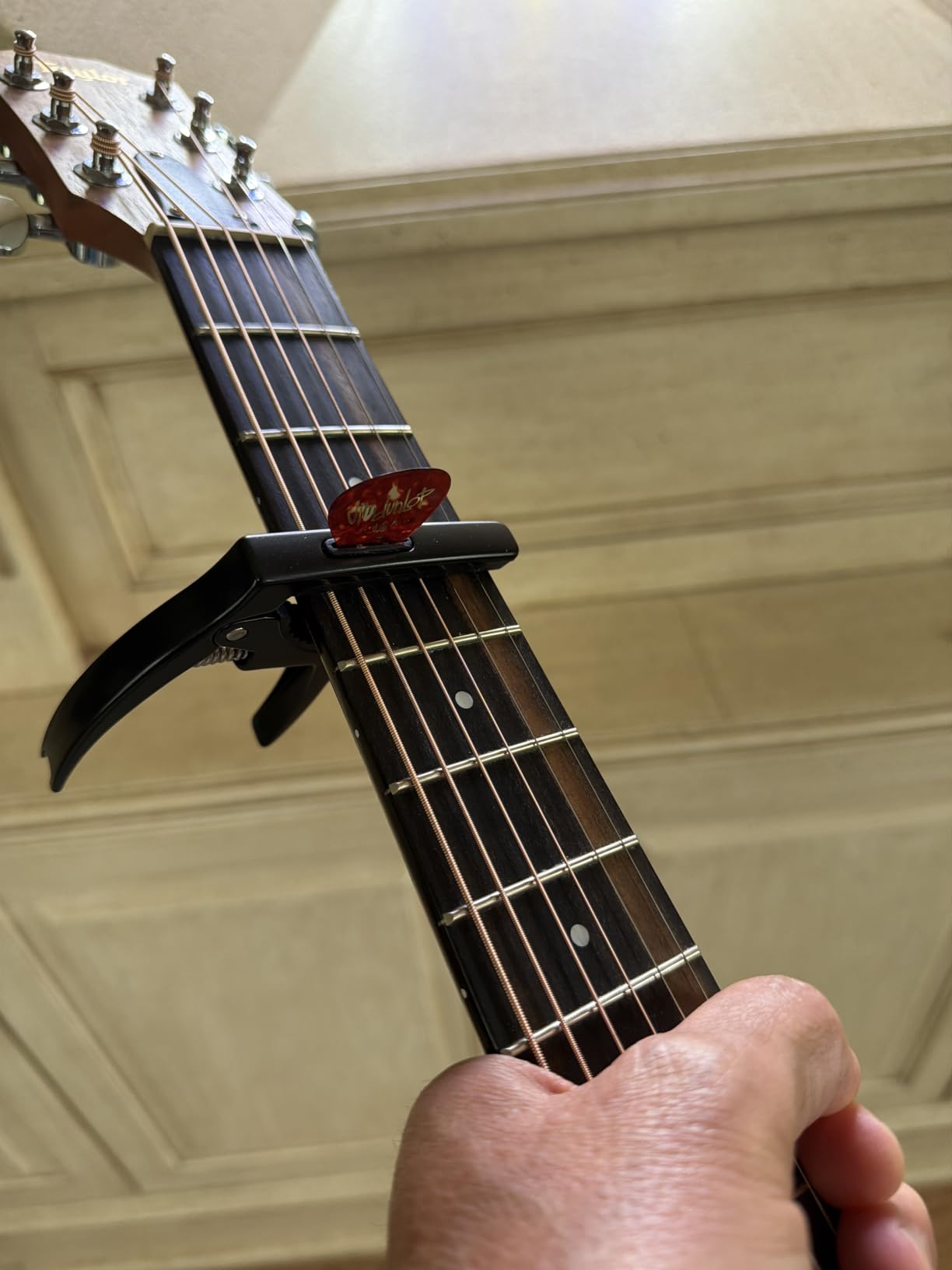 Guitar Capo 3in1 Metal Capo for Acoustic&Electric Guitar Accessories | With Pick Holder & 4 Picks, Fits Ukulele, Mandolin, Banjo & String Instruments customer photo 1
