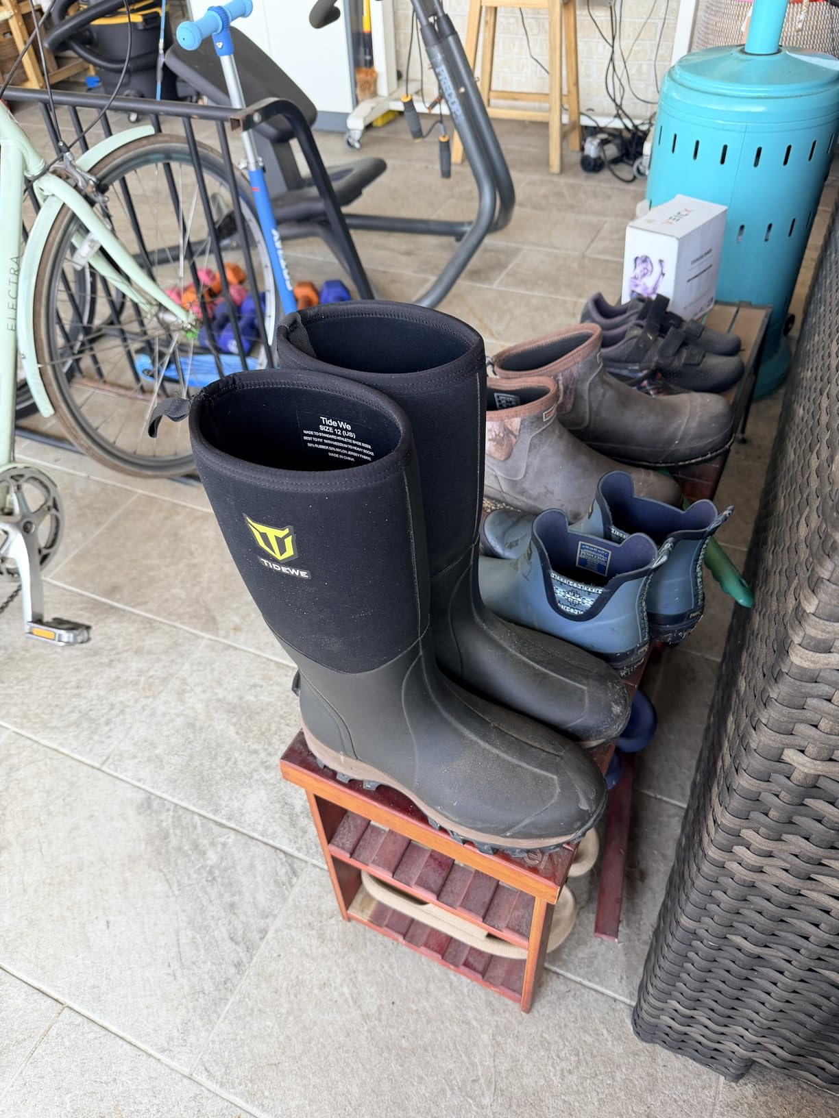 TIDEWE Rubber Neoprene Boots for Men and Women, Waterproof Rain Boot customer photo 1