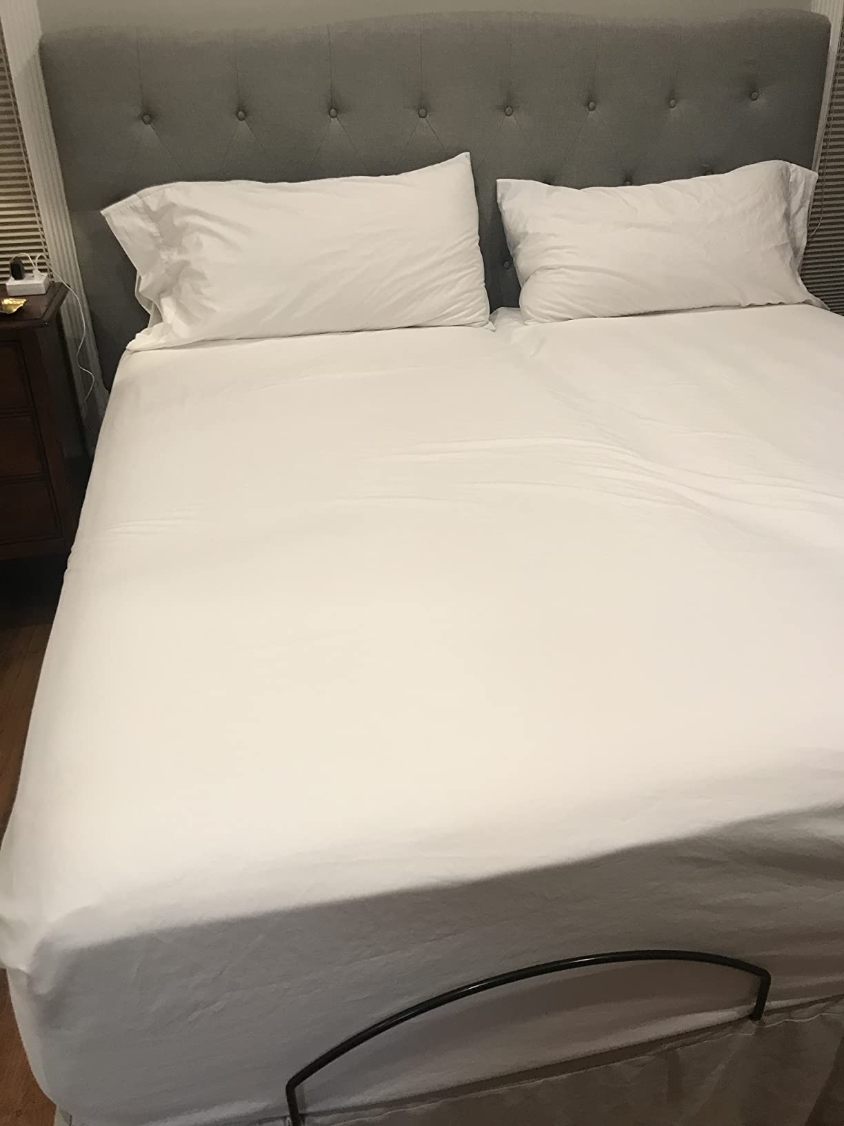 California Design Den 100% Cotton Sateen King Size Sheets Set, 4 Pcs, White customer photo 1
