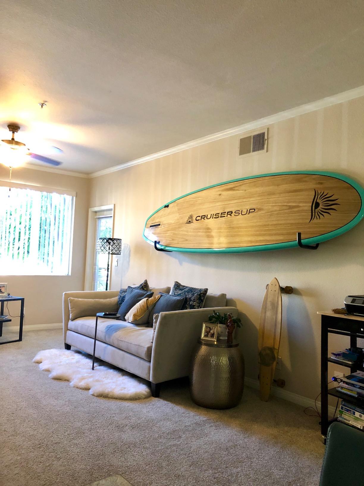 BPS SUP Wall Rack (Large) - Marine Grade Stainless Steel Soft Padding - Protection Board's Rail Home Garage - Easy Install Surf Board Wall Rack customer photo 2