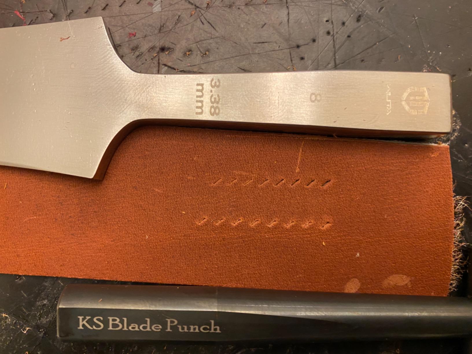 WUTA Leather Chisel All-Polished Die-Steel Puncher French Style Pricking Iron Sharp Leather Punching (Obverse, 3.38 mm (2 Teeth+8 Teeth)) customer photo 2