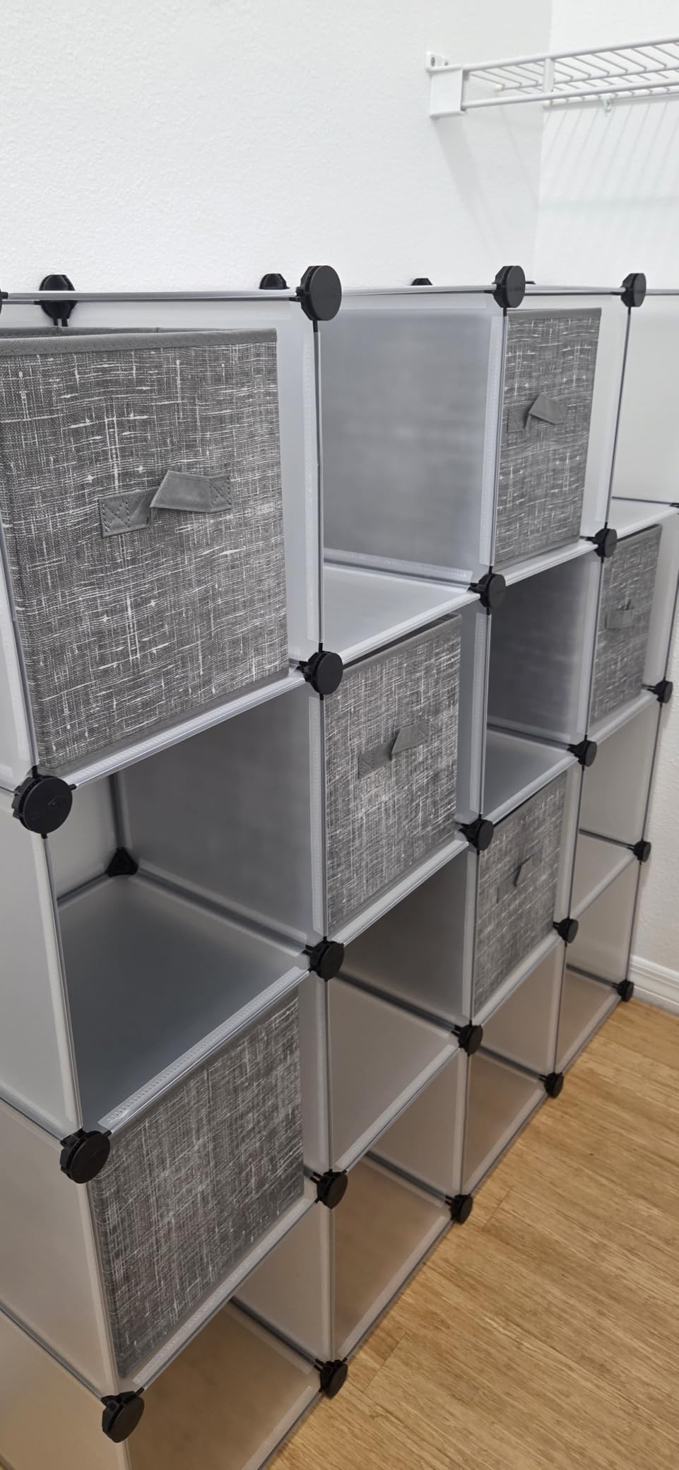 SONGMICS Storage Cubes, Set of 6, 11-Inch Foldable Closet Organizers | Non-Woven Fabric Bins with Double Handles, for Shelves, for Clothes, Cattail Gray, TINA Collection UROB26LG customer photo 2