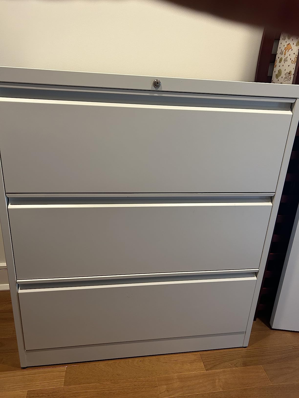 INTERGREAT 3 Drawer Filing Cabinet with Lock, White Mobile File Cabinet with Wheels, Rolling Small Metal Cabinets Under Desk for Home Office, Assembled customer photo 2