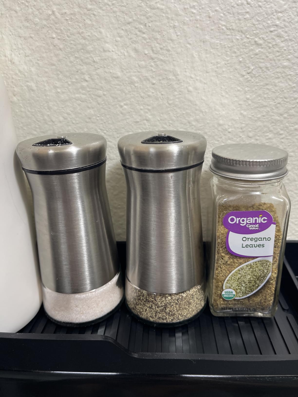 HOME EC Original Salt and Pepper Shakers Set with Adjustable Pour Holes - Glass and Stainless Steel Salt Shaker and Pepper Shaker - Farmhouse Spice dispenser for salts, ground peppercorn and spices customer photo 2