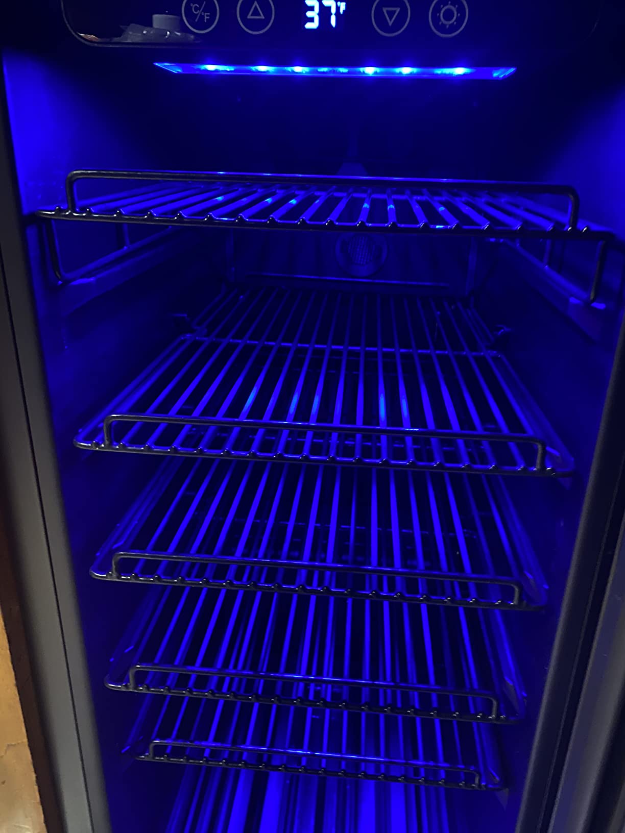 NewAir 96 Can Built-In Beverage Refrigerator | 15” Small Mini Fridge for Bedroom, Home Bar or Office | Quiet Cooling & Precise Temperature Control | Black Stainless Steel customer photo 1