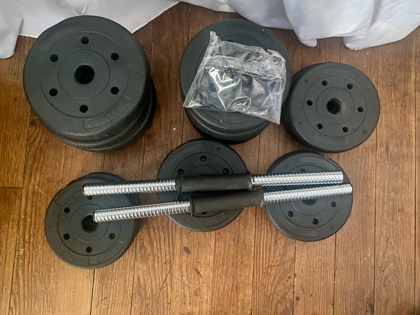 Yaheetech Adjustable Dumbbell Set Free Weights with Spinlock Collars, Black customer photo 2