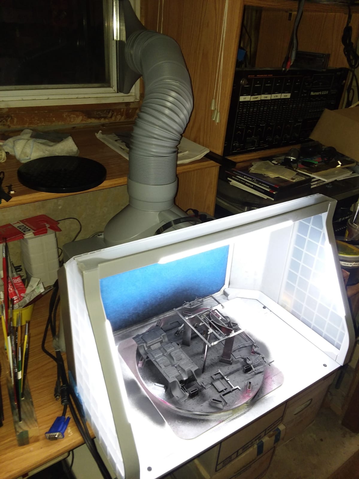 OPHIR Adjustable Airbrush Spray Booth with Dual Fans, 3 LEDs & 5.6ft Hose customer photo 1