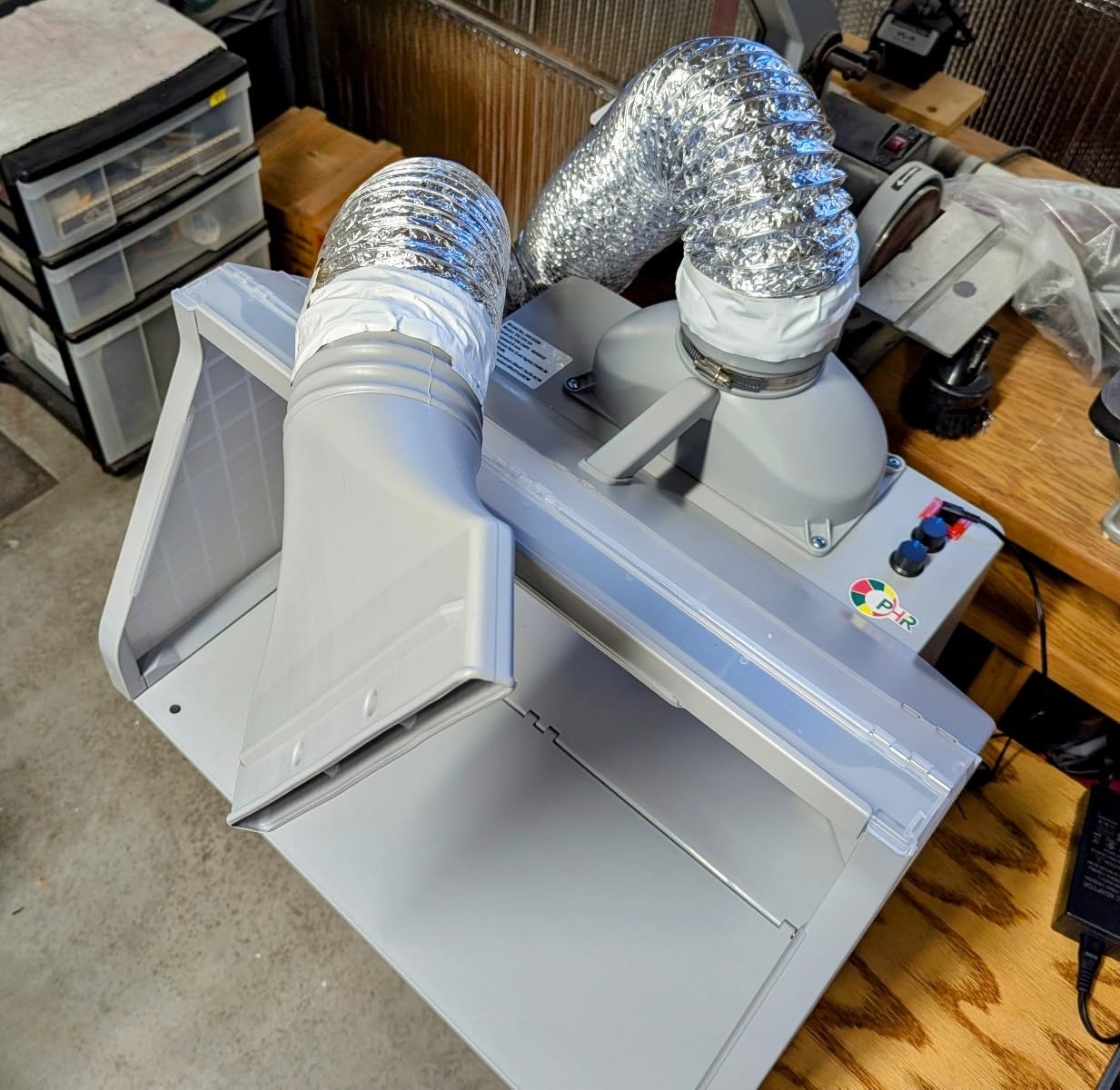 OPHIR Adjustable Airbrush Spray Booth with Dual Fans, 3 LEDs & 5.6ft Hose customer photo 2