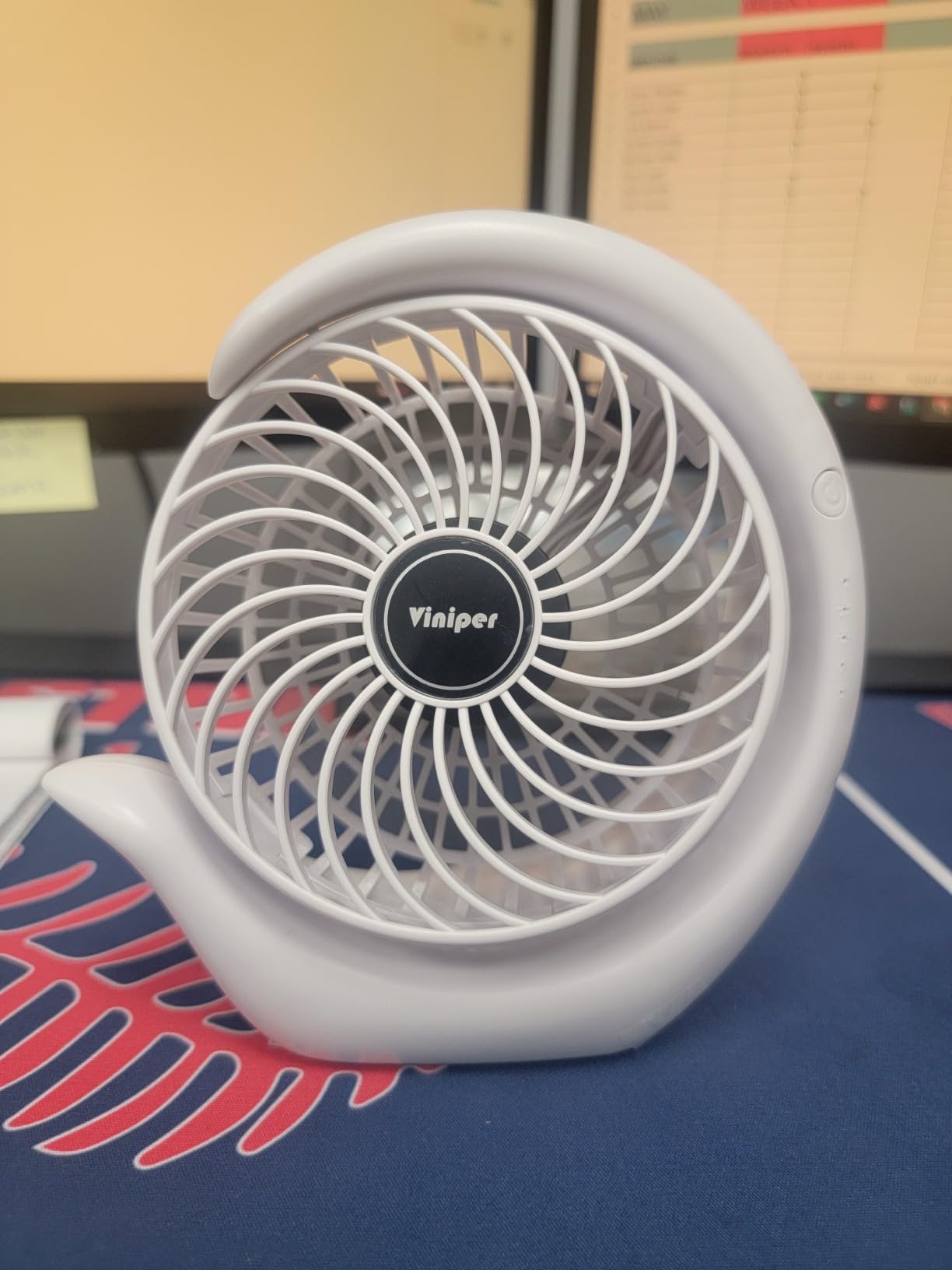 Viniper Portable Rechargeable Fan, Small Desk Fan : 3 Speeds & about 8-24 Hours Longer Working, 180 Rotation, Portable Battery Desktop Fan for Home/Office (Black, Light Black Blade)6.2 inch customer photo 2