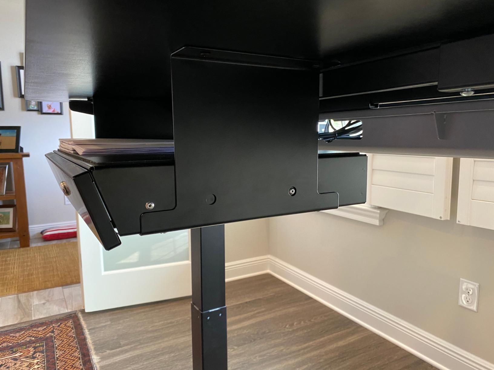 Stand Up Desk Store Add-On Office Sliding Under-Desk Drawer Storage Organizer for Standing Desks (Black, Lockable with Padded Laptop Shelf) customer photo 1