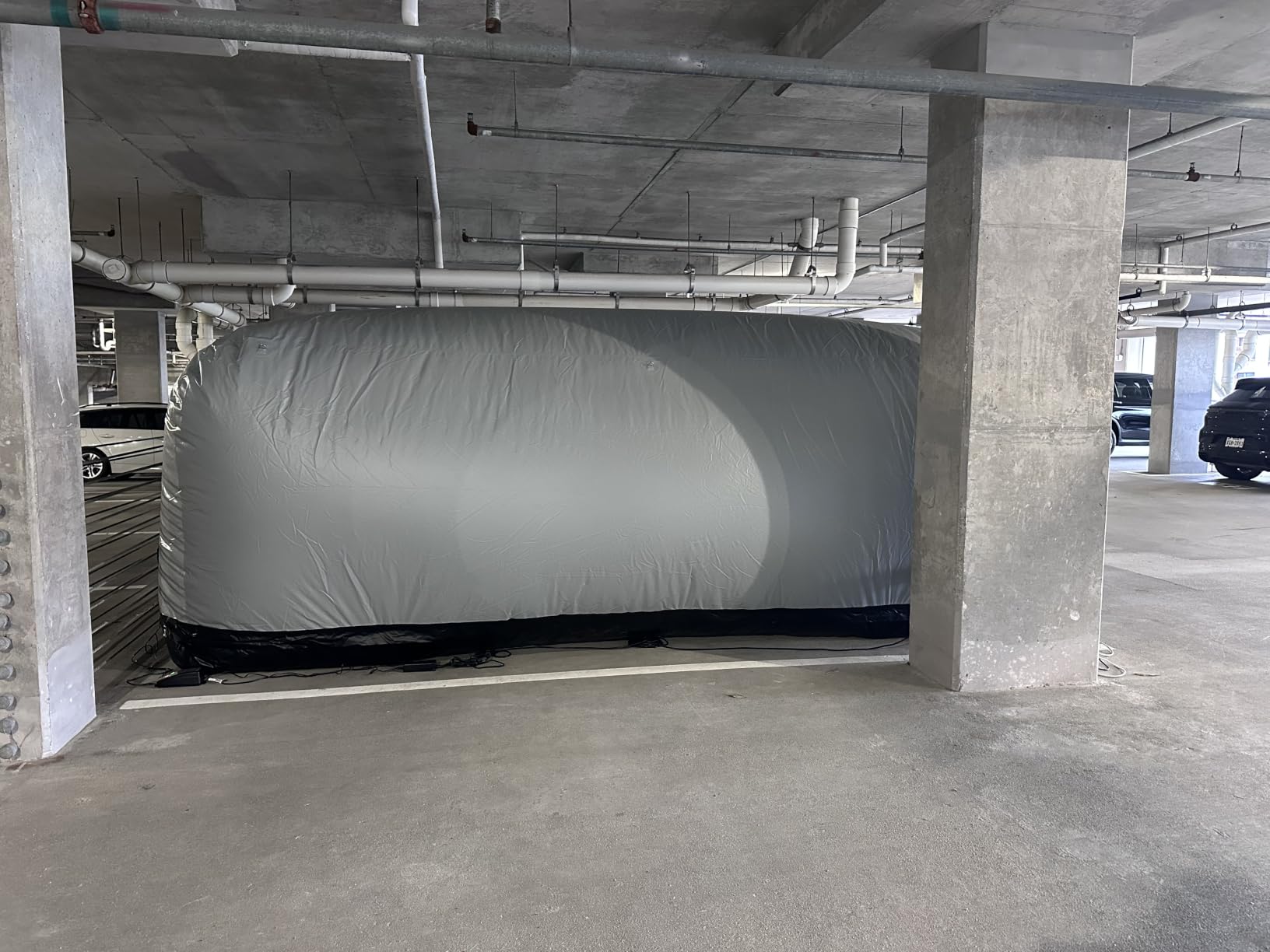 IN THE GARAGE Outdoor Car Cover Gray 10' - Hail Protection Inflatable Garage customer photo 1