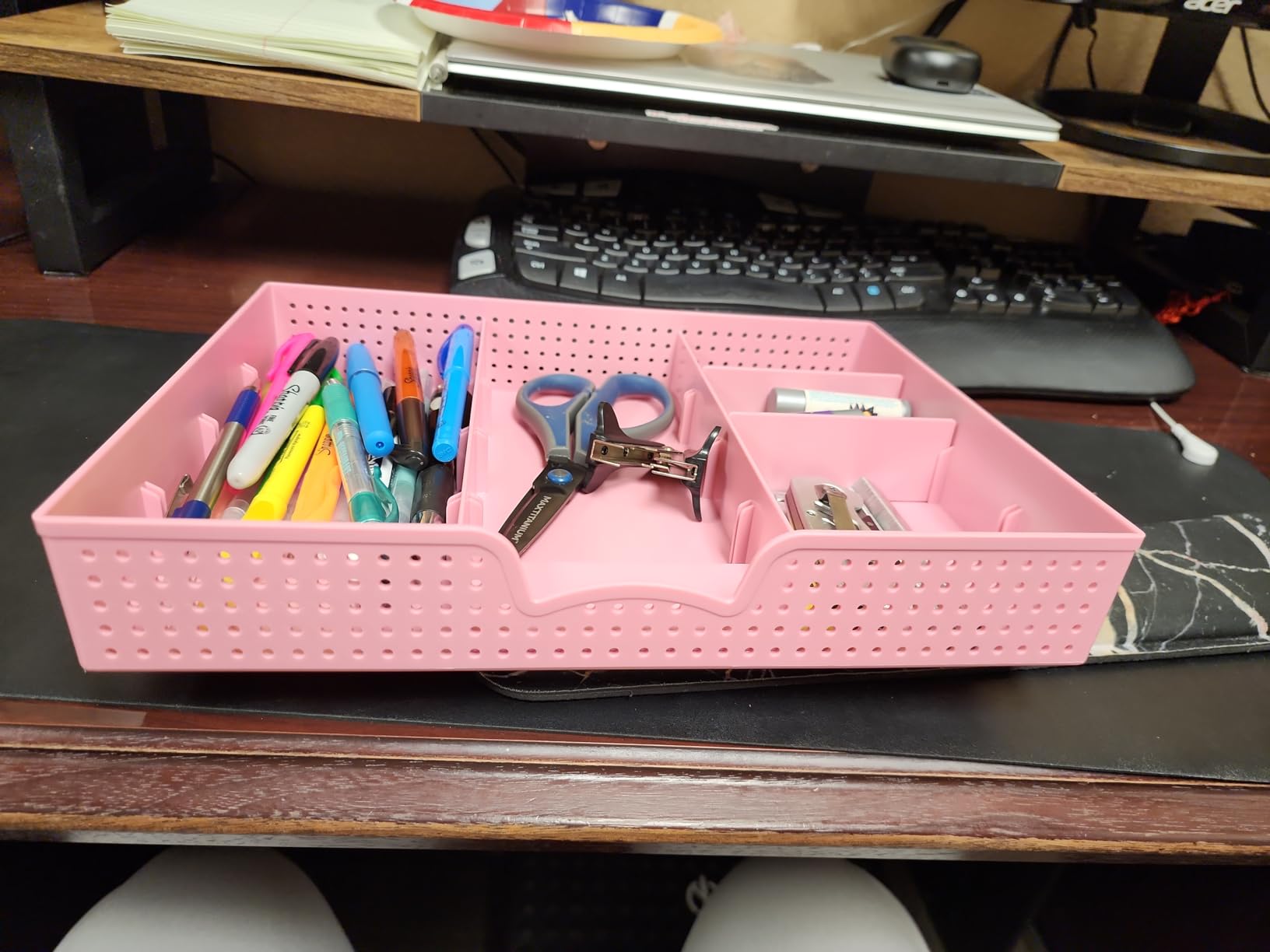Simple Houseware Drawer Organizer Tray, 9 Adjustable Compartments, Black customer photo 1