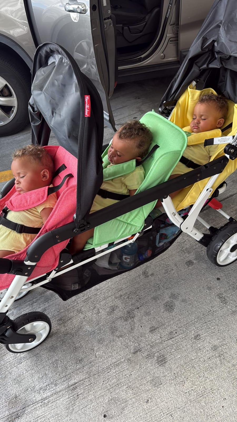 Familidoo H3E 3 Seat Baby Stroller - Tandem Daycare Triple Stroller with 5 Point Safety Harness - for Infants & Toddlers 0-3 Years - Lightweight & Foldable - All Reclining Seats customer photo 1