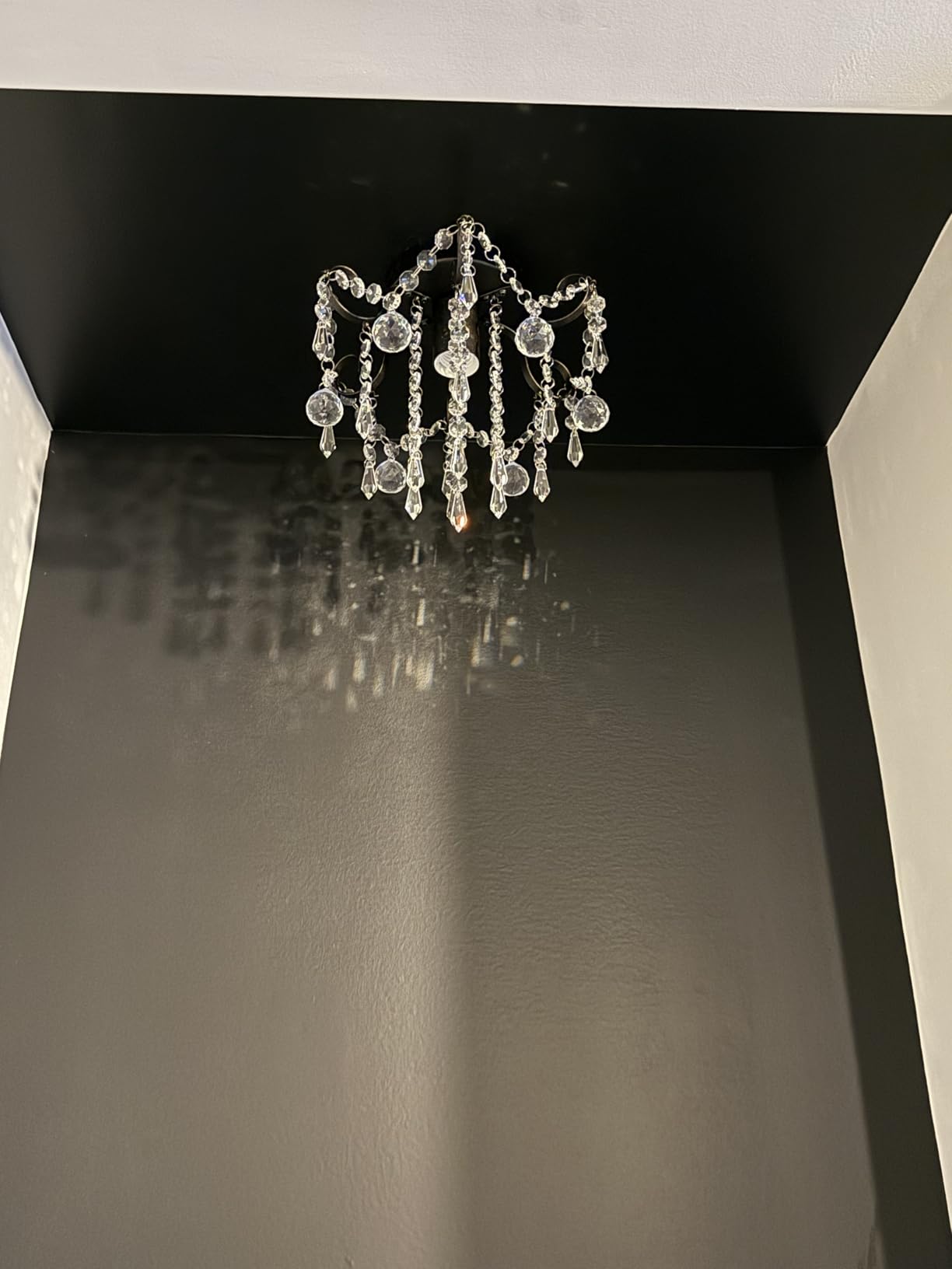 Q&S Mini Chandelier Crystal Ceiling Light,Small Flush Mount Gold Light Fixture for Entryway Bedroom Barthroom Hallway Closet E26 customer photo 2