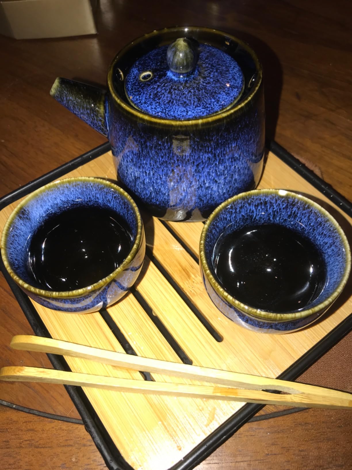 Chinese/Japanese Tea Set, Tea Sets for Women/Adults, Gongfu/Porcelain Tea Set, Tea tray and Filter Included, Suitable for Picnic and Travel customer photo 2