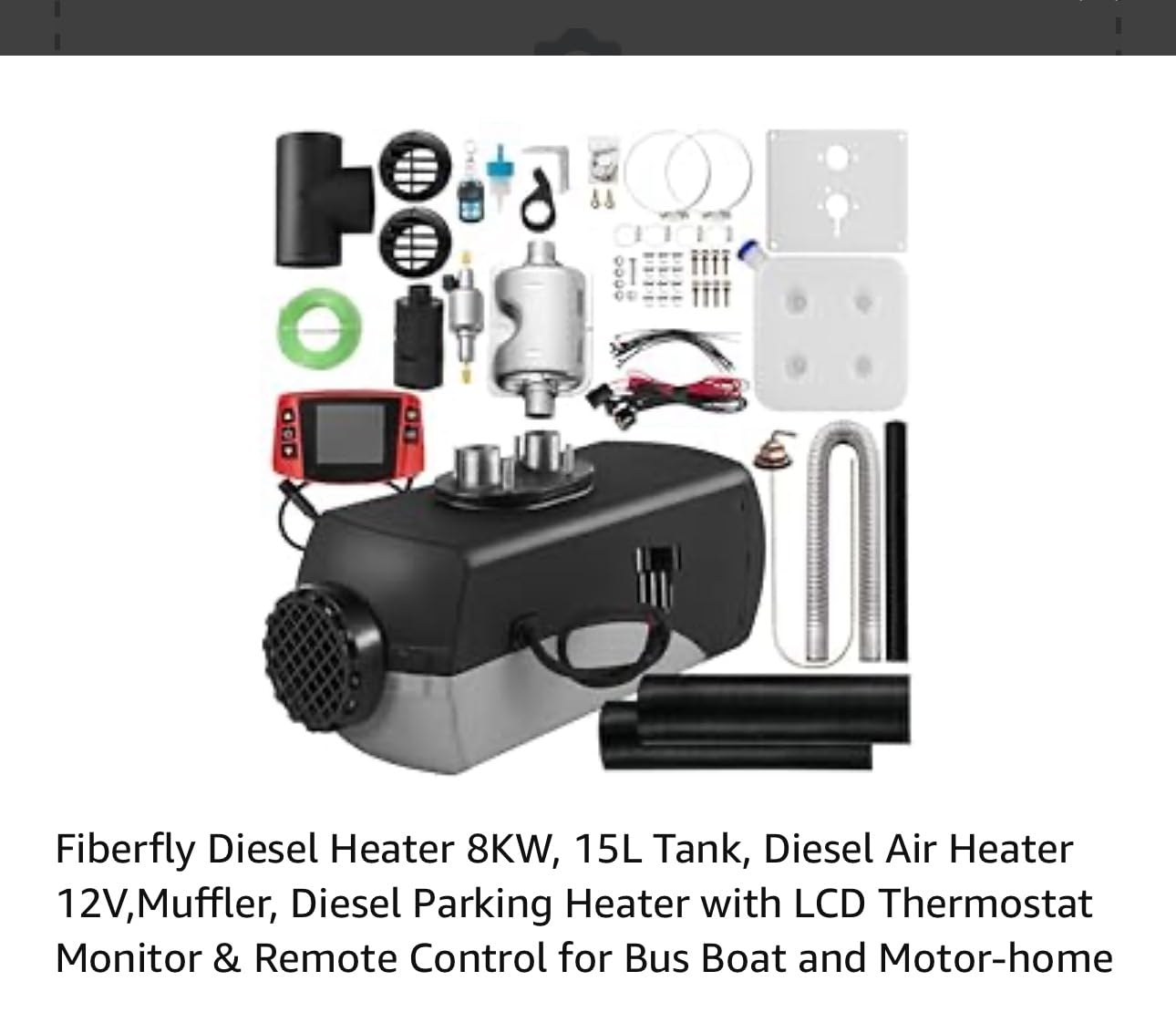 Diesel Heater 8KW, 15L Tank, Diesel Air Heater 12V,Muffler, Diesel Parking Heater with LCD Thermostat Monitor & Remote Control for Bus Boat and Motor-home customer photo 2