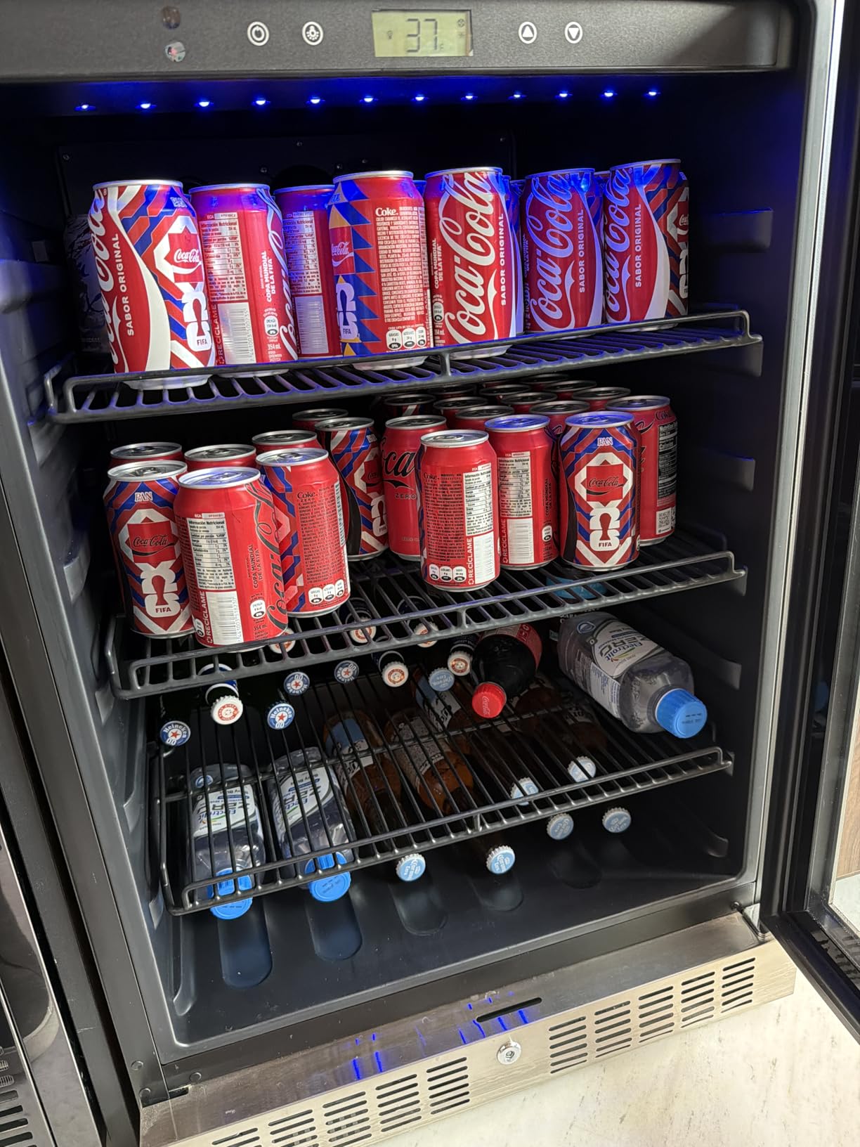NewAir 224 Can Beverage Refrigerator | 24” Built-In or Freestanding Mini Fridge for Bedroom, Home Bar or Living Room | Color-Changing LED & Adjustable Shelves | Stainless Steel customer photo 2