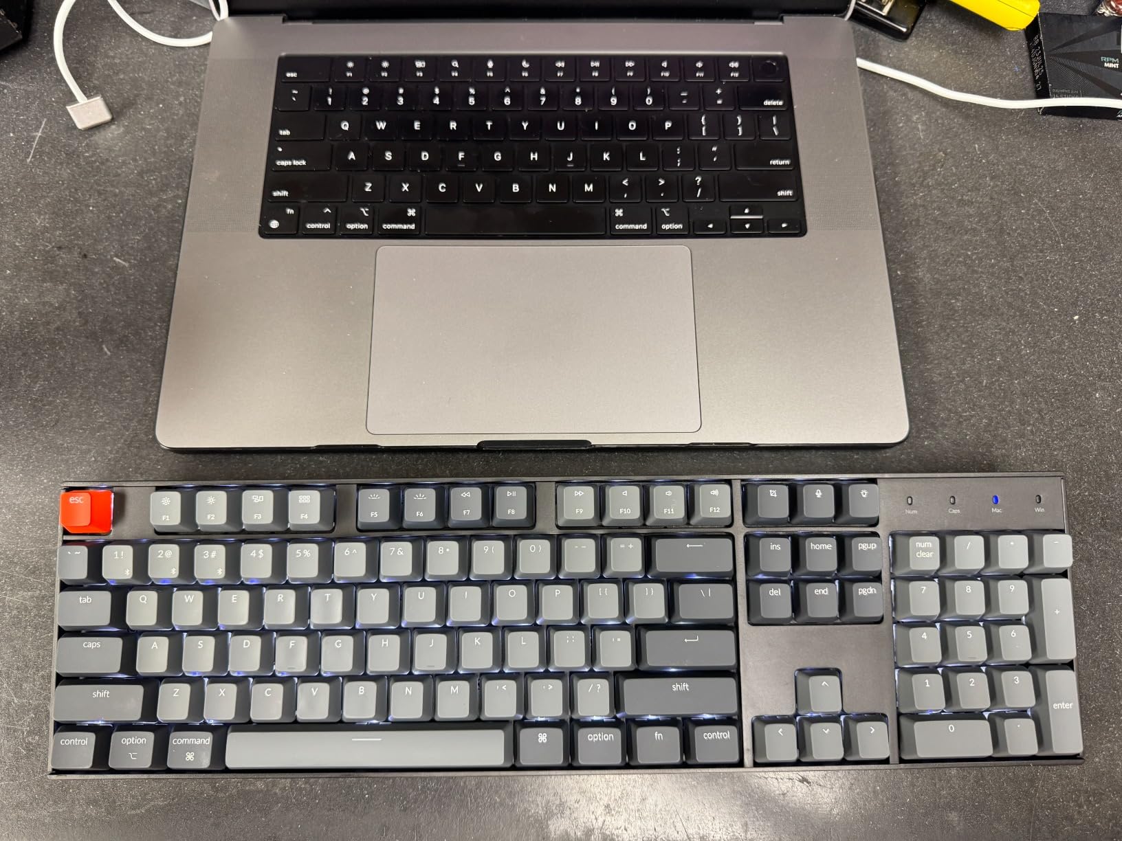 Keychron K10 Full Size 104 Keys Bluetooth Wireless Mechanical Gaming Keyboard for Mac Windows with Keychron Super Brown Switch, Multitasking/White LED Backlight/USB C Wired Computer Keyboard customer photo 2