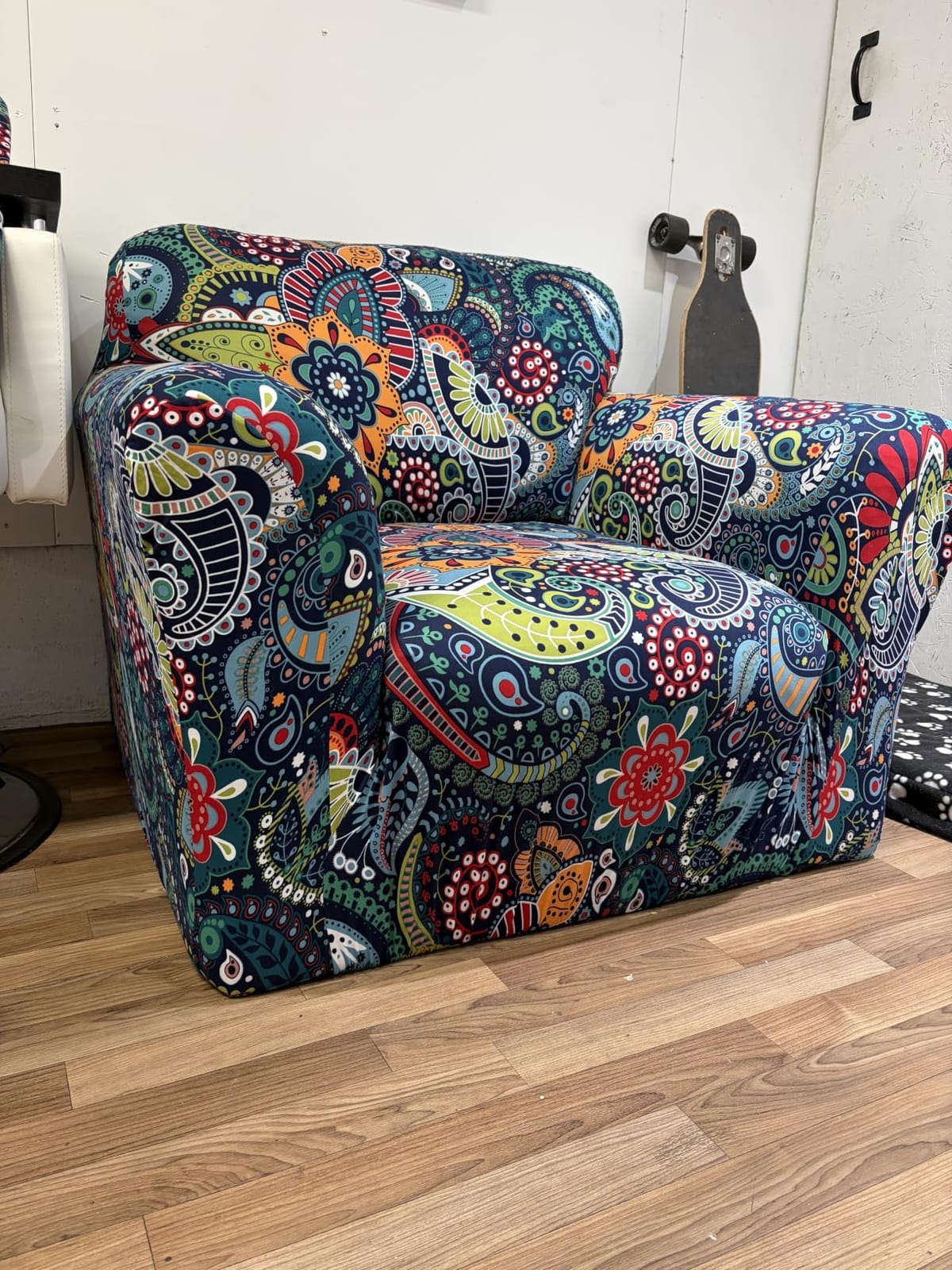 hyha Stretch Couch Covers, Sofa Cover for 3 Cushion Couch Pet Friendly | Floral Pattern, Printed, 4 Pieces, 3 Separate Cushion Sofa, Durable Anti-slip Washable Protector with Elastic Bottom for Dogs customer photo 2