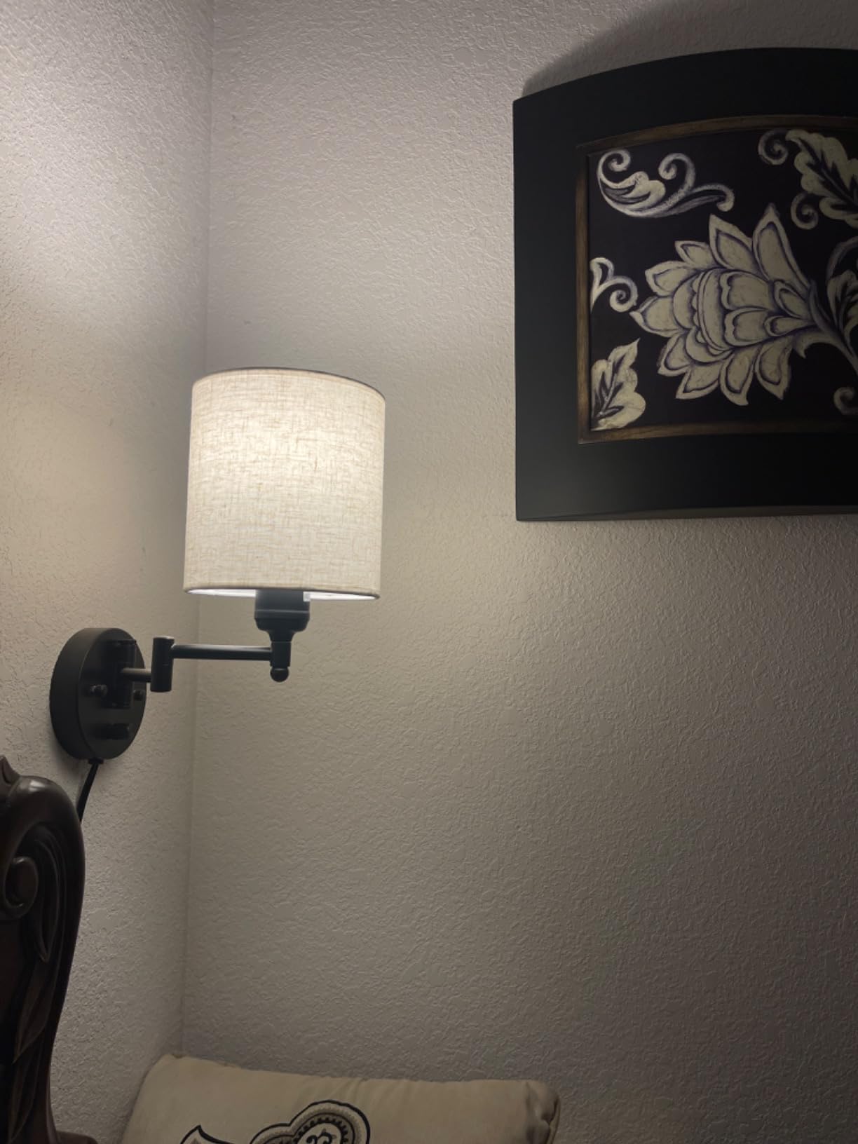 CADUKE Plug in Wall Sconce Set of 2, Swing Arm Wall Lamps customer photo 1