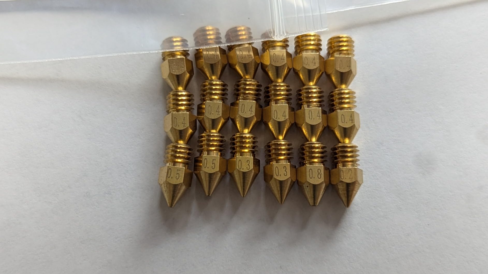 Creality Official MK8 Ender 3 Nozzles 24 pcs 3D Printer Brass Nozzles Extruder for Ender 3 Series and Creality CR-10 0.2mm, 0.3mm, 0.4mm, 0.5mm, 0.6mm, 0.8mm, 1.0mm Printer Nozzle Kit customer photo 1