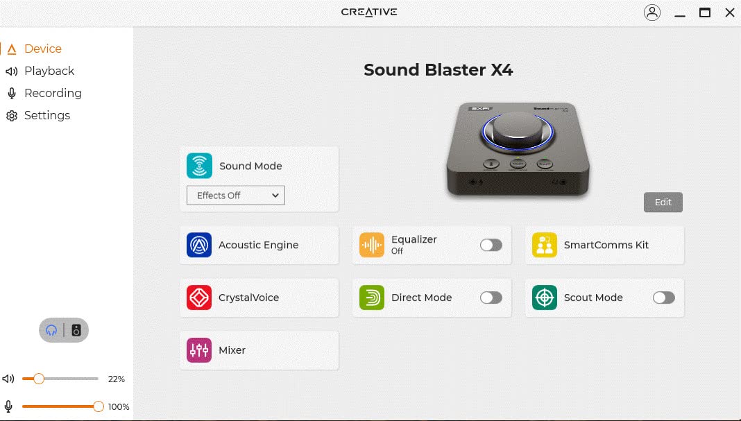 Sound Blaster X4, External USB DAC & Headphone Amp, 7.1 Surround customer photo 1