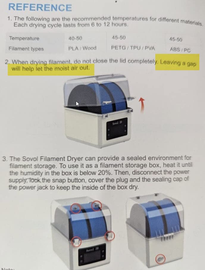 Sovol Filament Dryer 2026, SH01 Filament Dehydrator 3D Printer Spool Holder customer photo 1