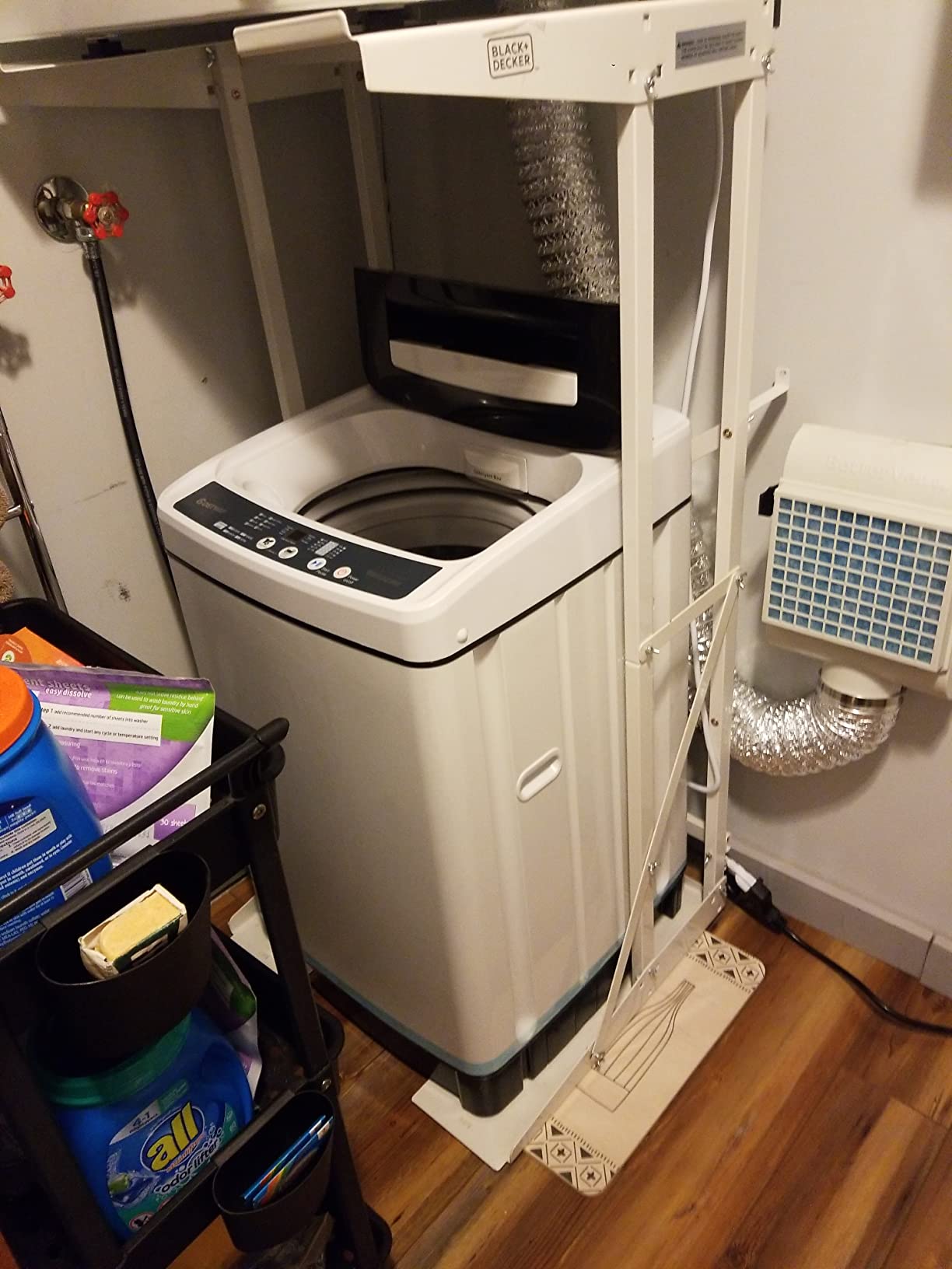 COSTWAY Portable Washing Machine, 11Lbs Capacity Full-automatic Washer with 8 Wash Programs, LED Display, 10 Water Levels, Compact Laundry Washer and Spinner Combo for Apartment Dorm, White customer photo 1