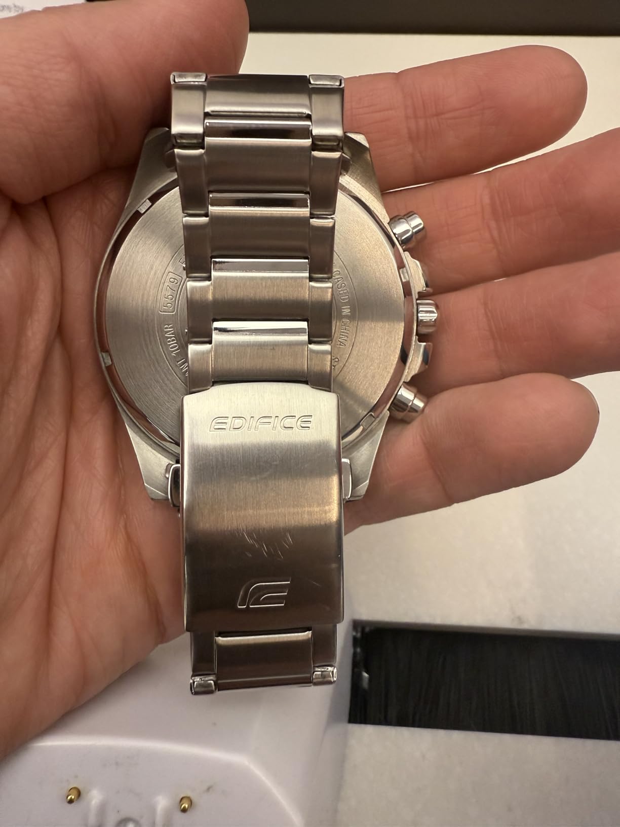 Casio Men's Quartz Watch with Stainless Steel Strap, TBA, 22 (Model: EFV620D-1A4V), Silver-Tone customer photo 2