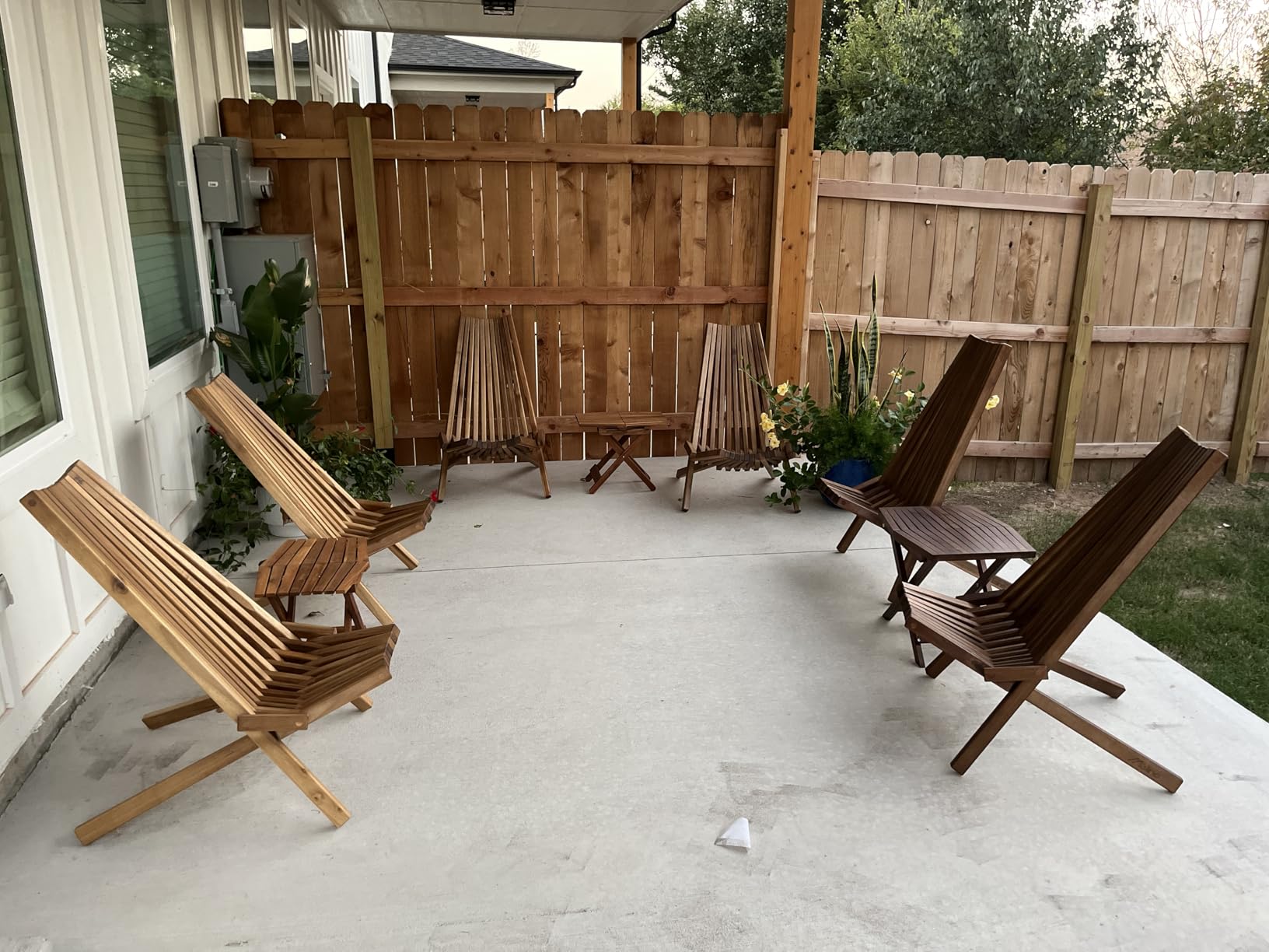 Melino Wooden Folding Tamarack Chairs, FSC Certified Acacia Low Profile Adirondack Chairs, Wood Folding Chair for Outdoor, Patio, Porch, Pool, Backyard, Garden, Balcony and Deck - Chestnut - Single customer photo 1