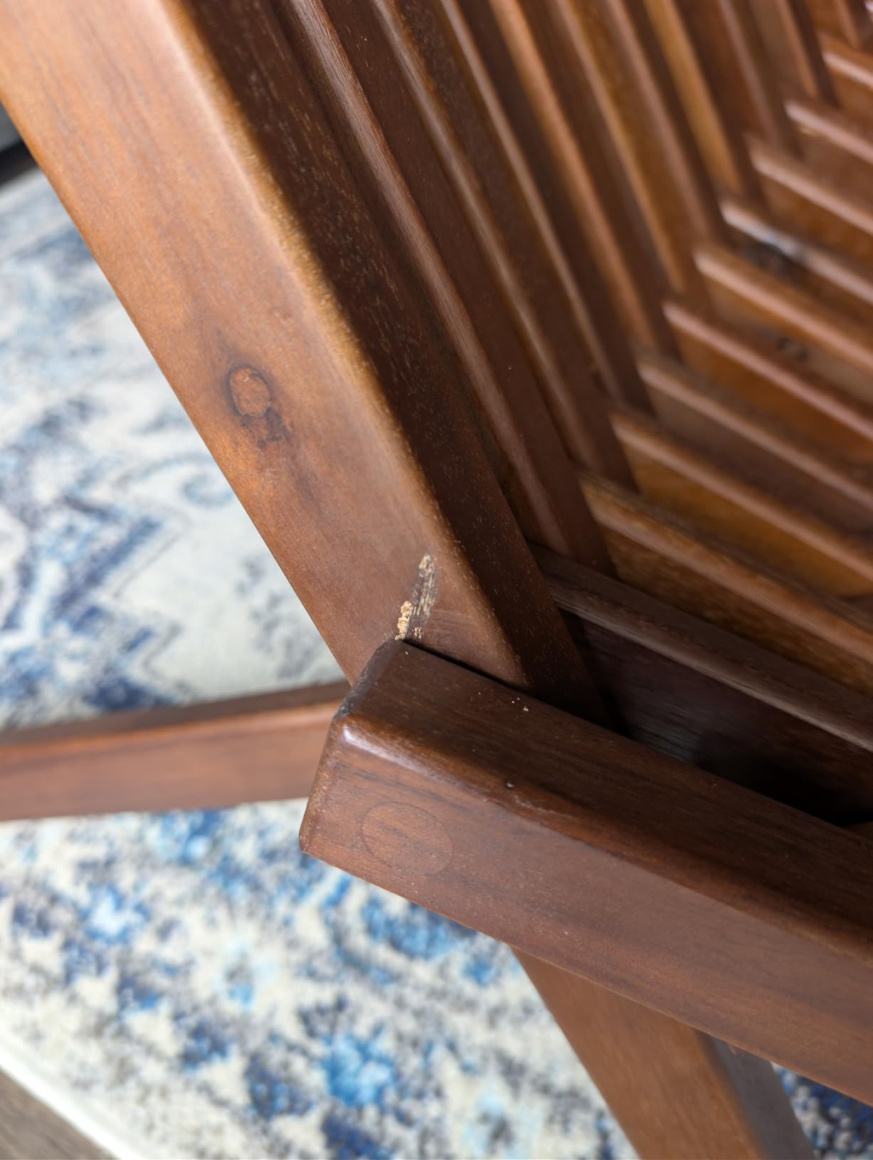 Melino Wooden Folding Tamarack Chairs, FSC Certified Acacia Low Profile Adirondack Chairs, Wood Folding Chair for Outdoor, Patio, Porch, Pool, Backyard, Garden, Balcony and Deck - Chestnut - Single customer photo 2