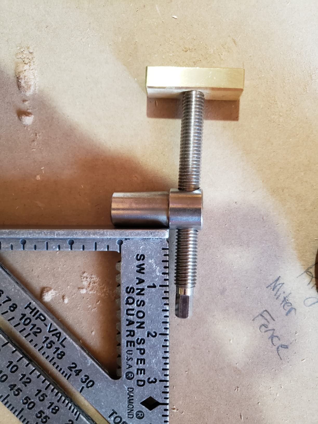 2 Pack Bench Dog Clamp 3/4 Inch Dog Hole Clamp Woodworking Adjustable Workbench Stop Stainless Steel Brass (19mm) customer photo 2