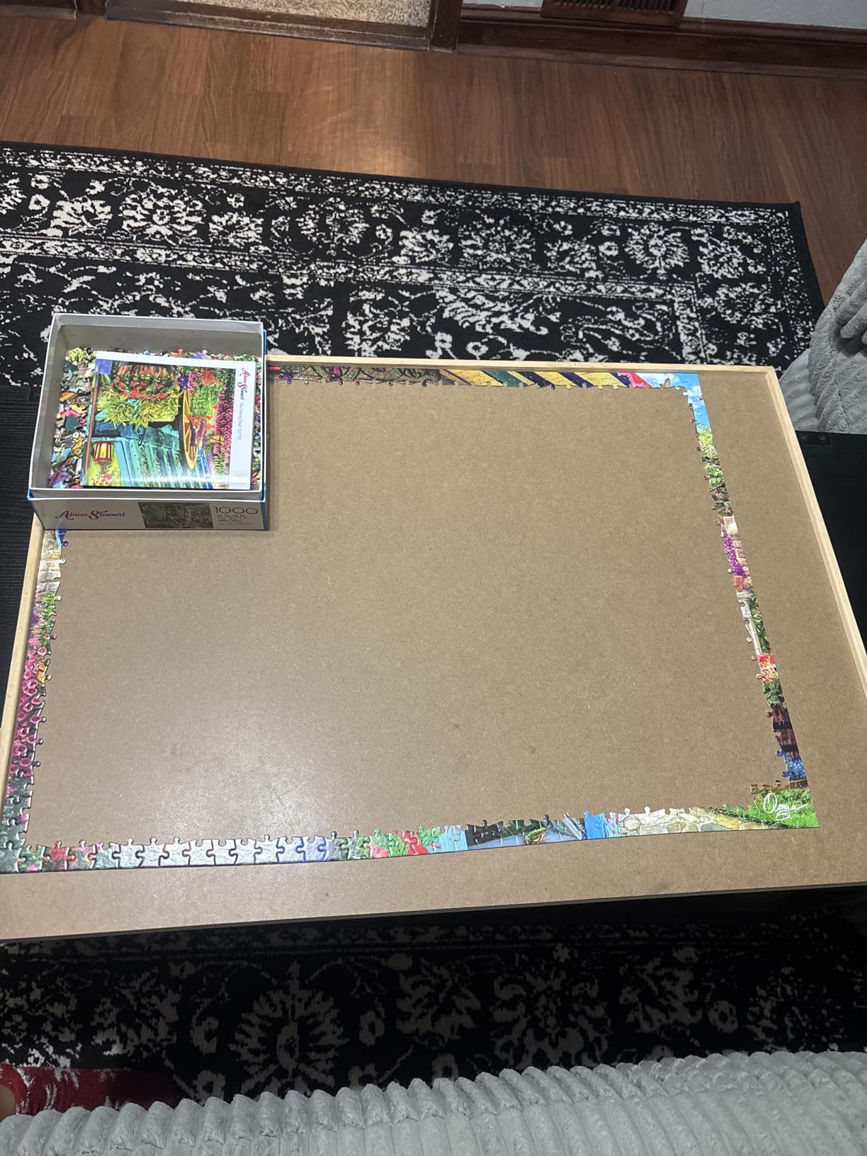 1500 Piece Wooden Jigsaw Puzzle Board - 6 Drawers, Preassembled Rotating Puzzle Table | 35” X 28” Jigsaw Puzzle Board | Puzzle Cover Included - Portable Tables for Adults and Kids customer photo 2