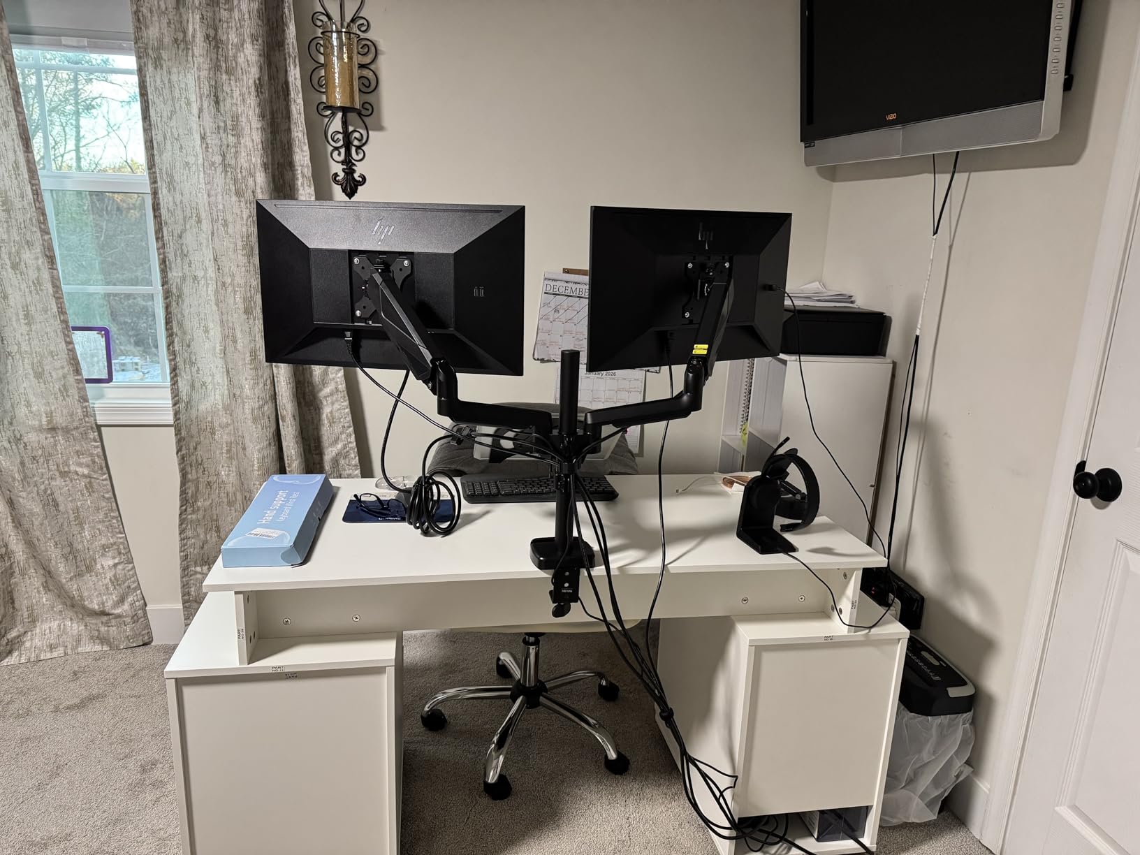 MOUNTUP Dual Monitor and Laptop Mount, Adjustable Monitor Stand for 2 Max 27